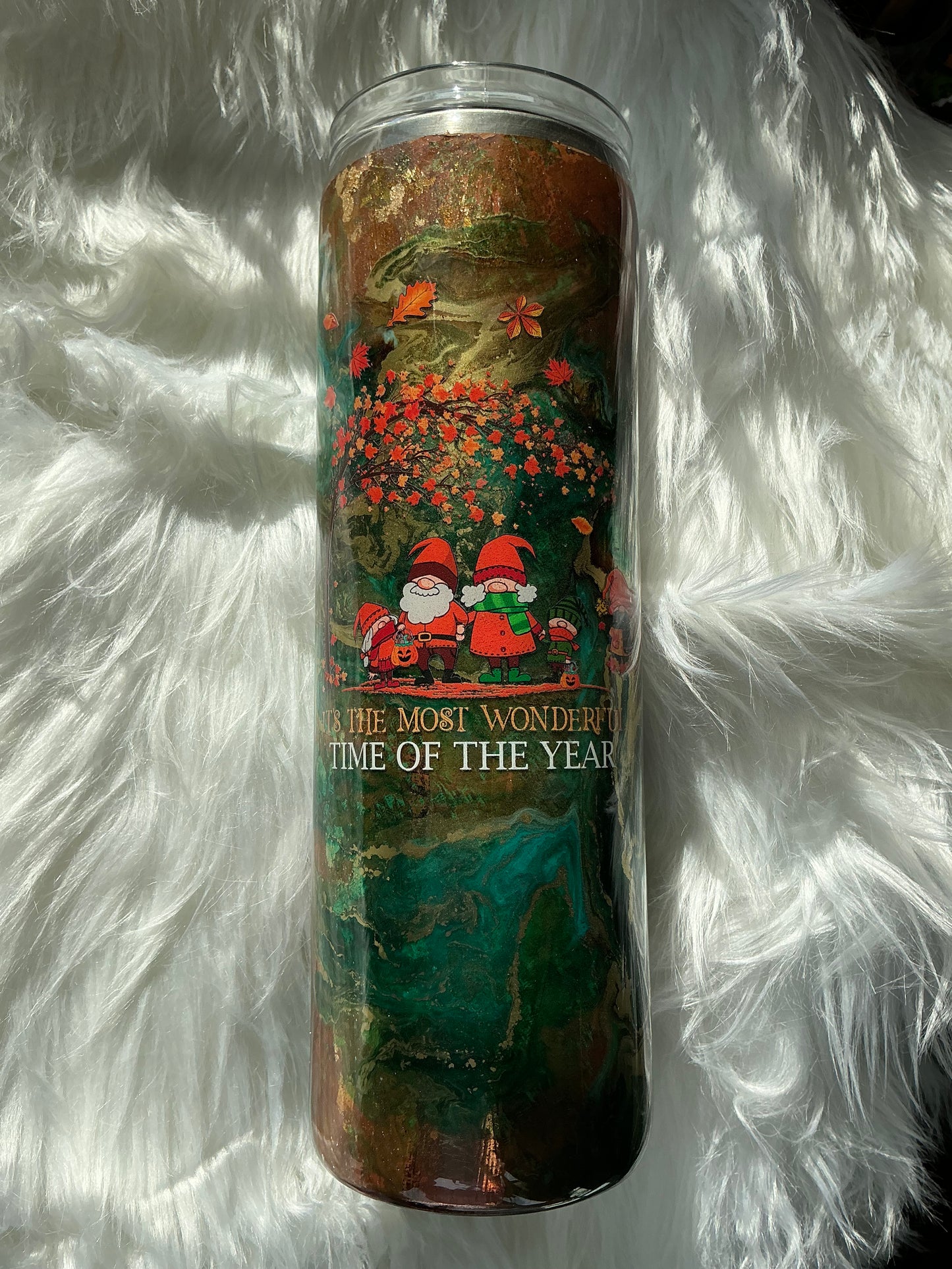 #59. 30 oz skinny tumbler with 3-D Gnome