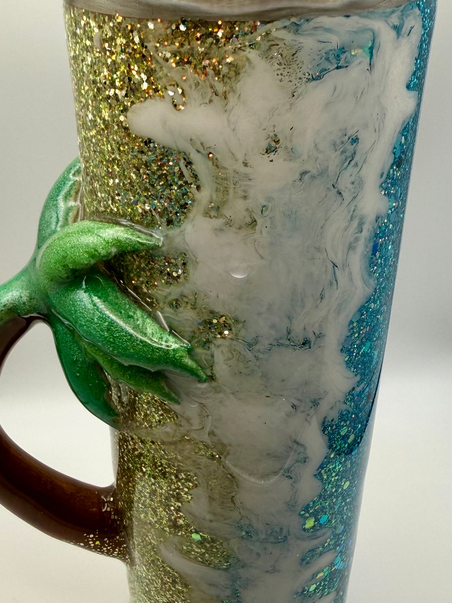 30 oz skinny tumbler with 3-D Palm Tree