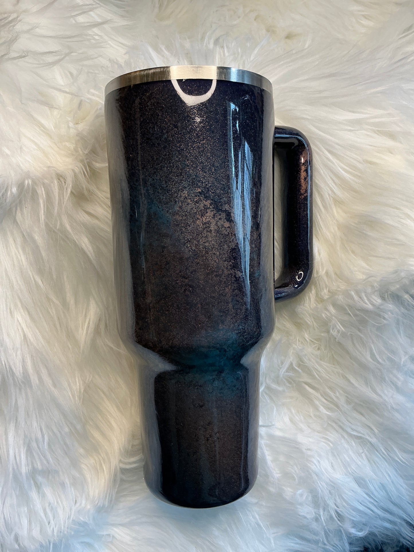 # 8. 40 oz Traveler in a Navy & Rose Gold Patina