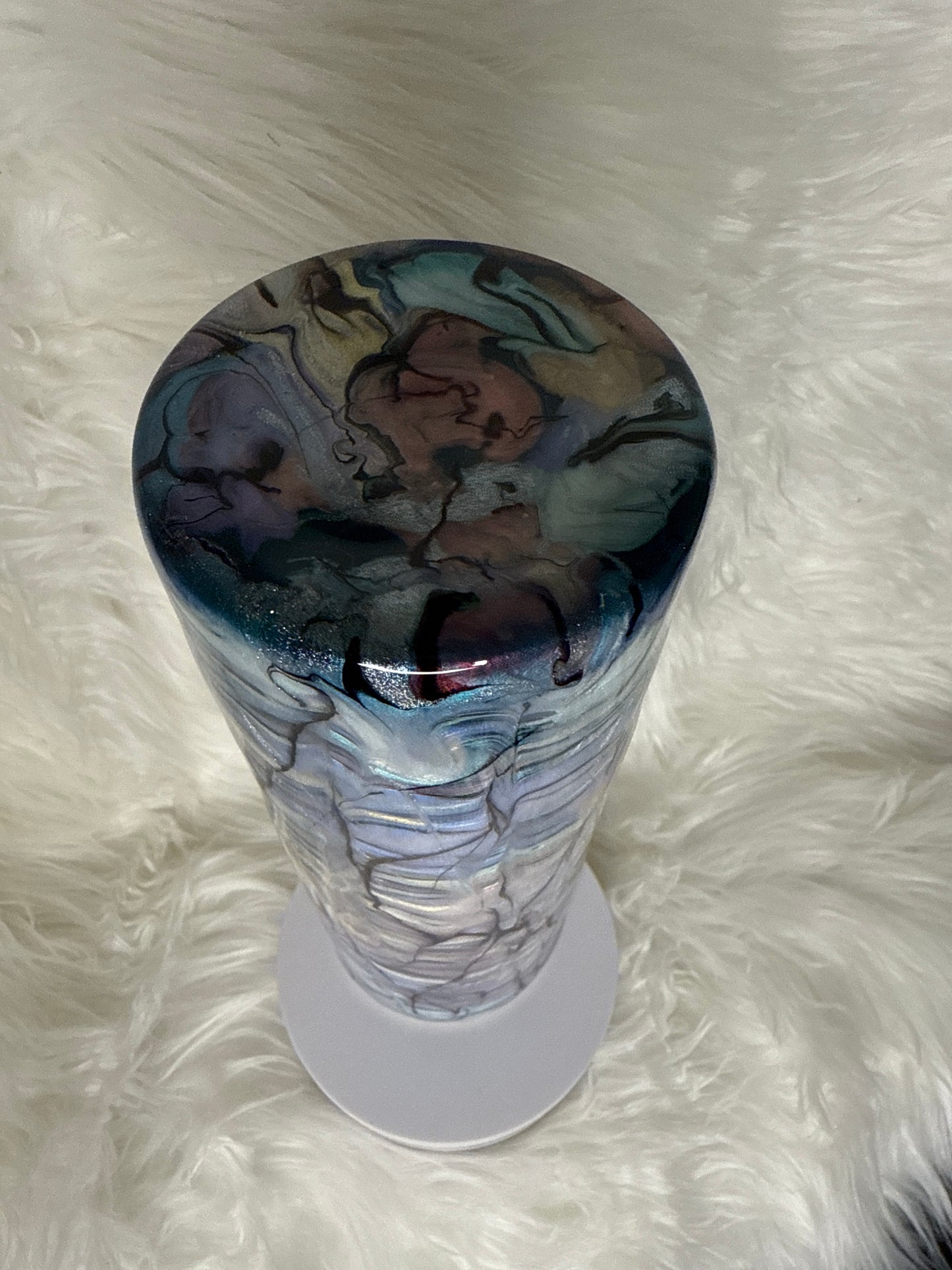 #703. 30 oz Skinny with Abalone Micas