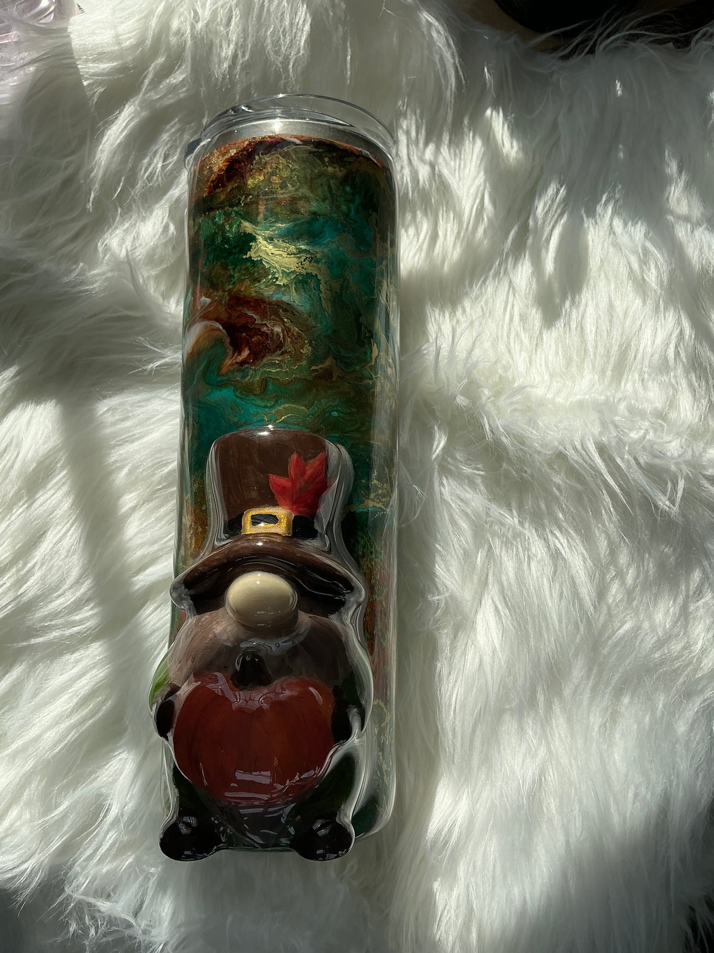#59. 30 oz skinny tumbler with 3-D Gnome