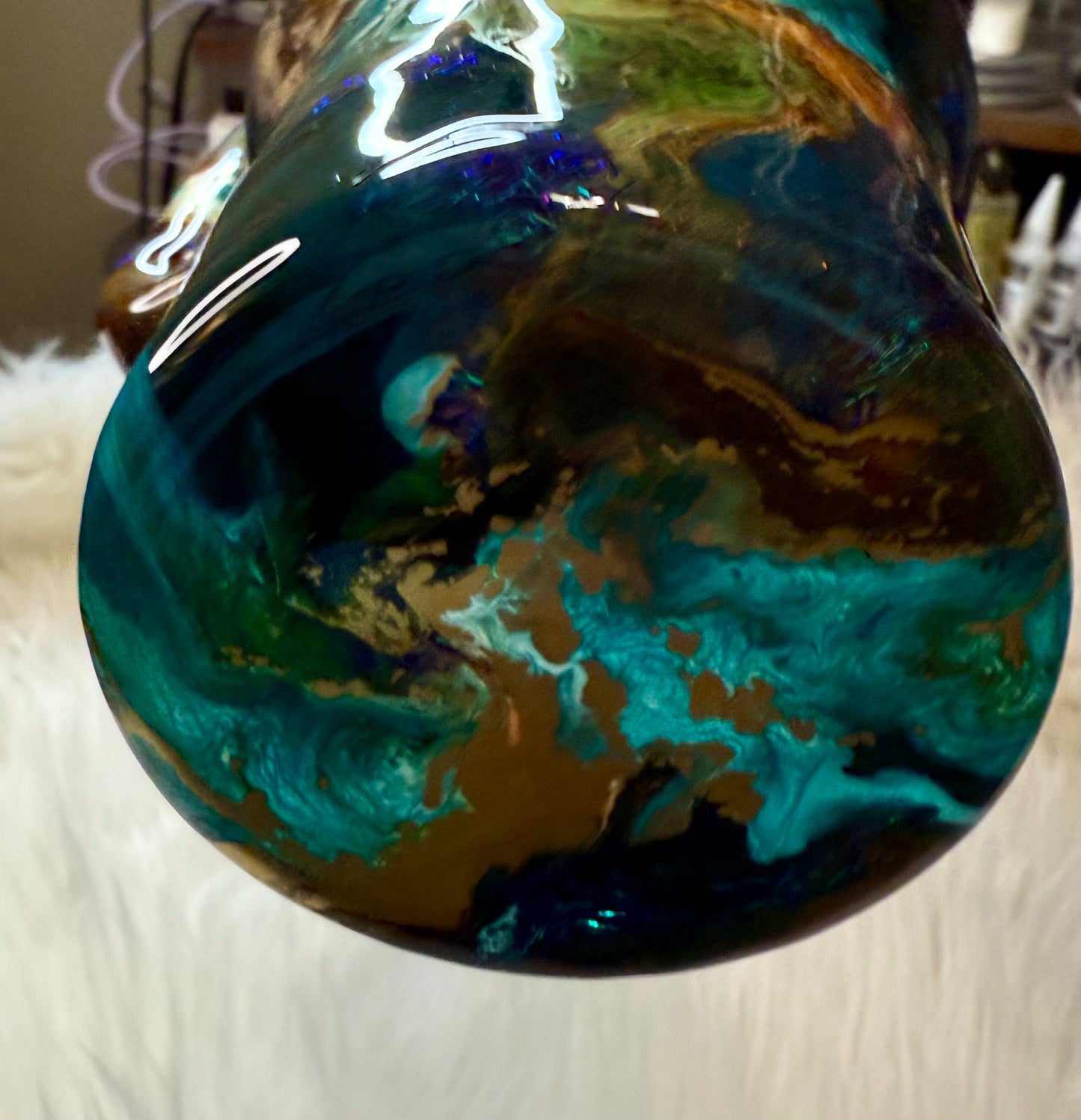 #712. 40 oz Traveler Patina with Ink Drop, & Titan by Foils & Flakes
