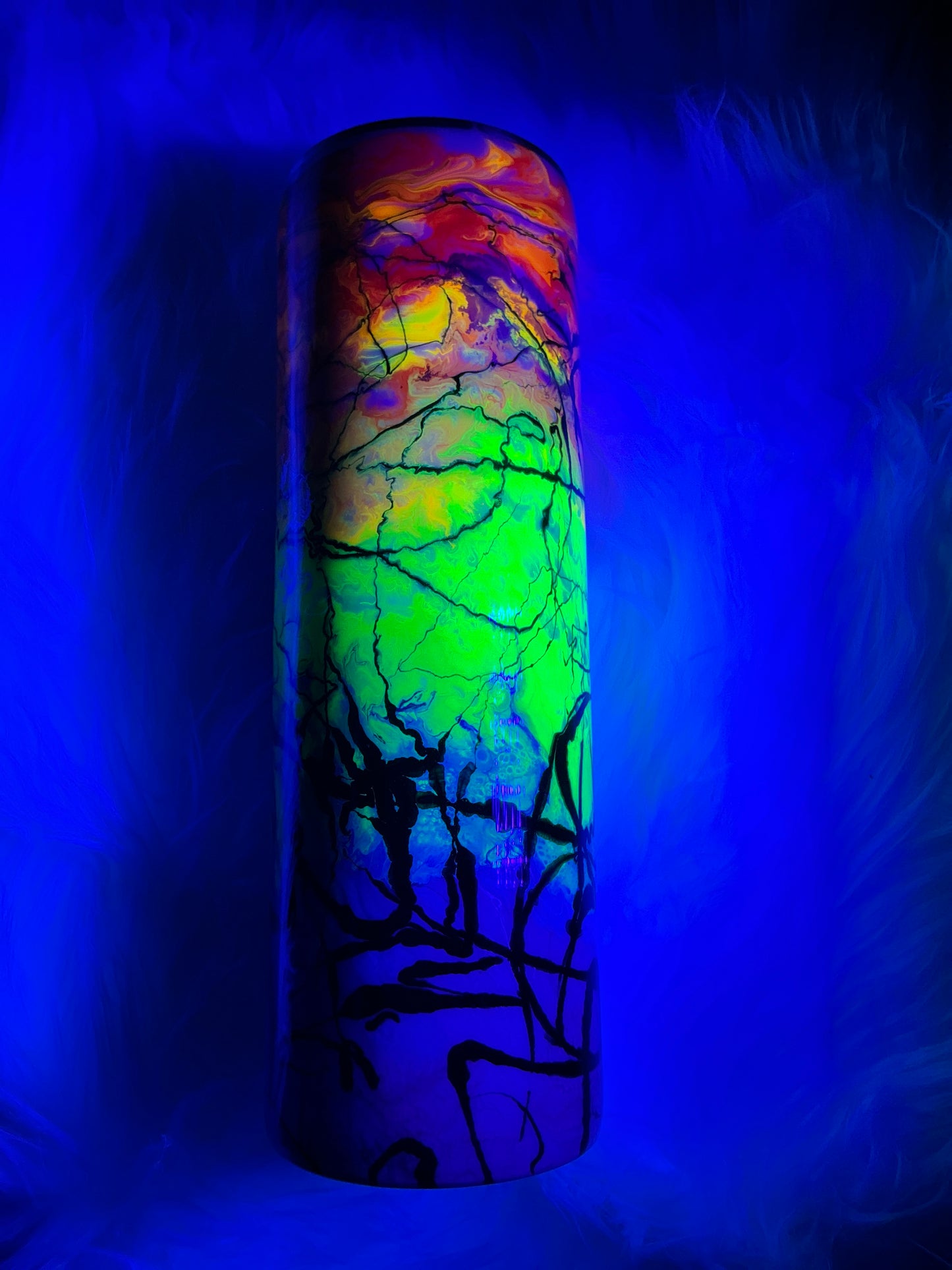 #634. 30 oz Skinny - Neon Ink Swirl - It’s Fine, I’m Fine, Everything Is Fine ,