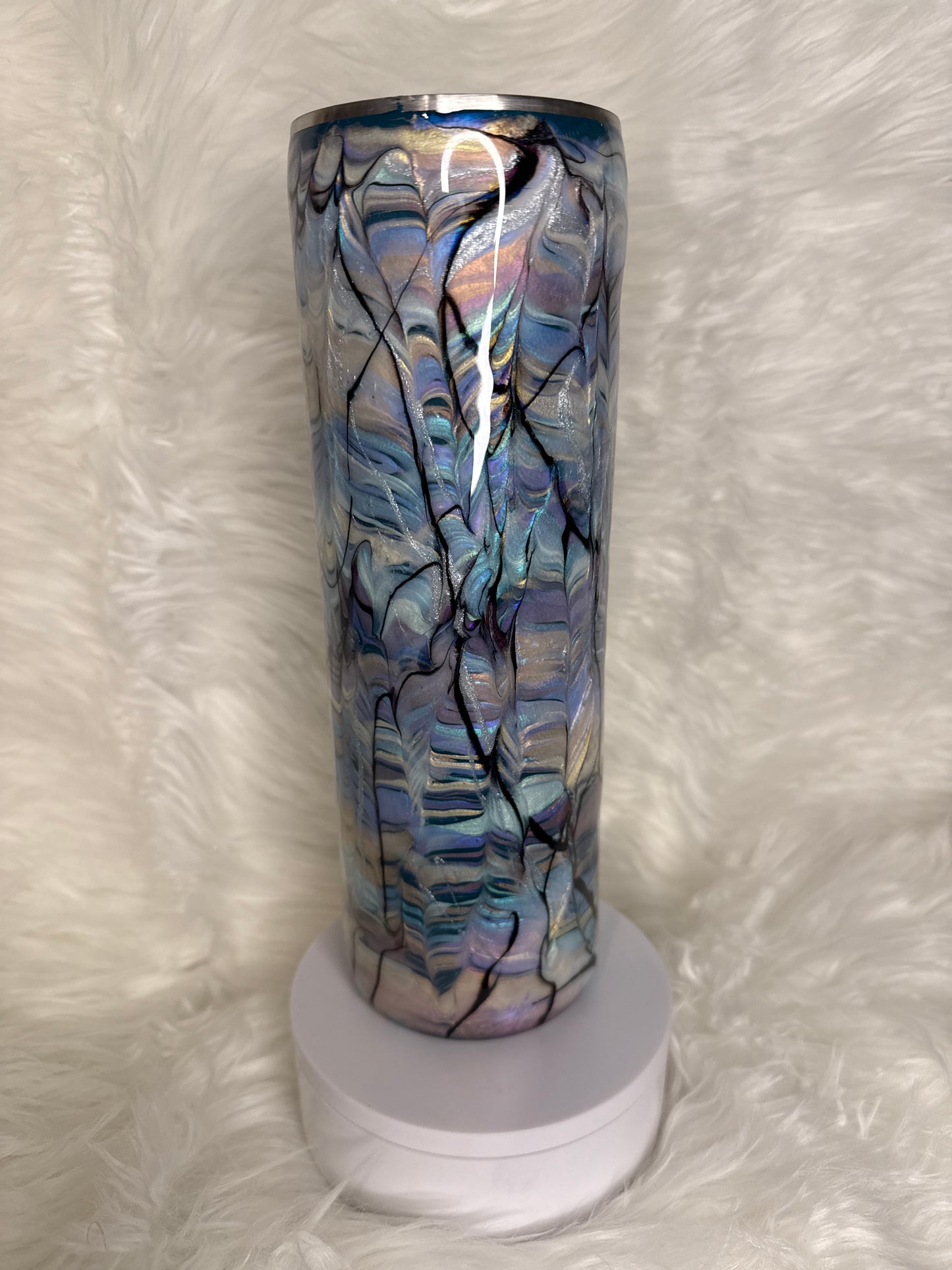 #703. 30 oz Skinny with Abalone Micas