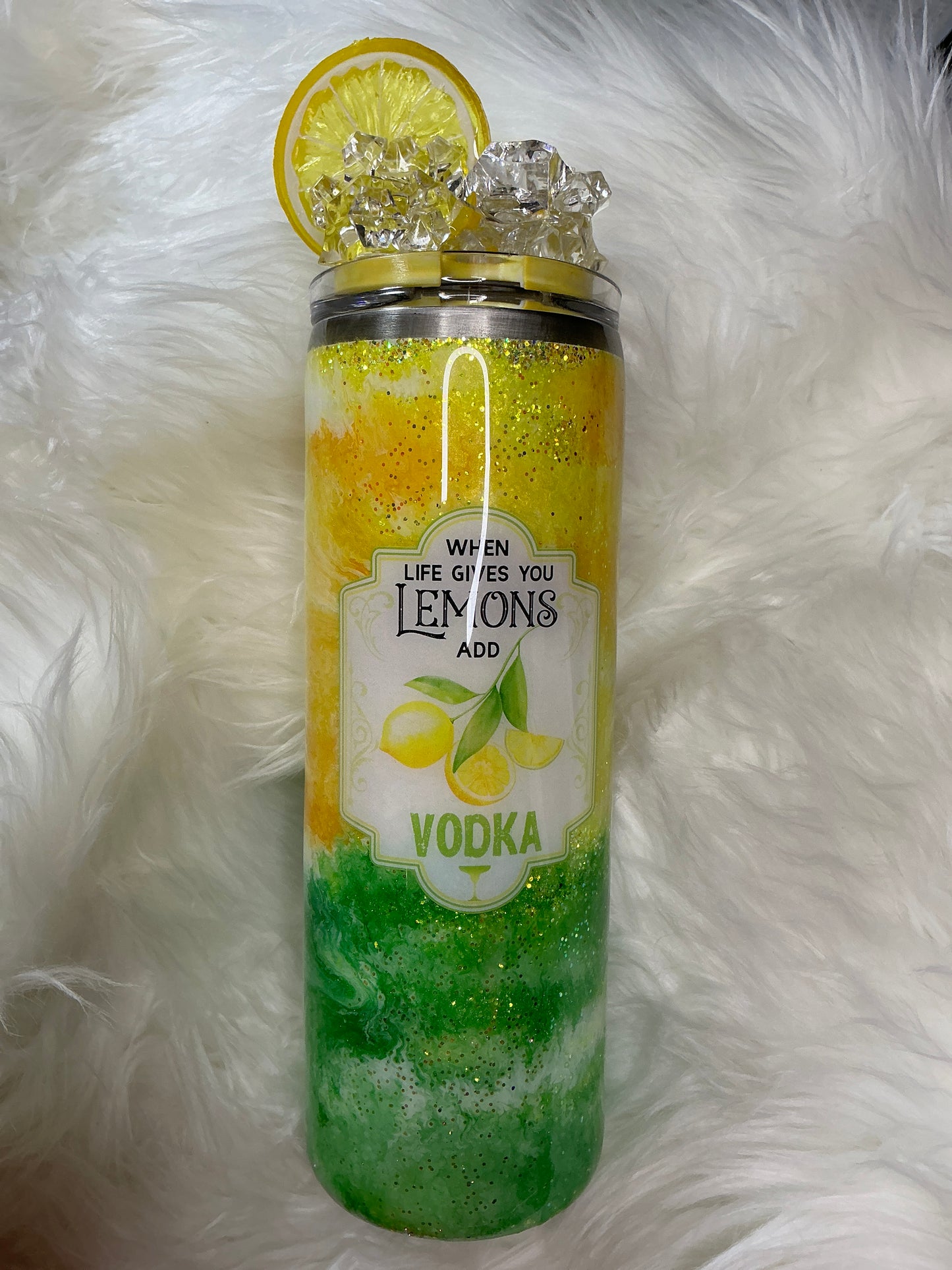 #104. 20 oz Skinny - When Life Gives you Lemons...Add Vodka! with Ice Topper
