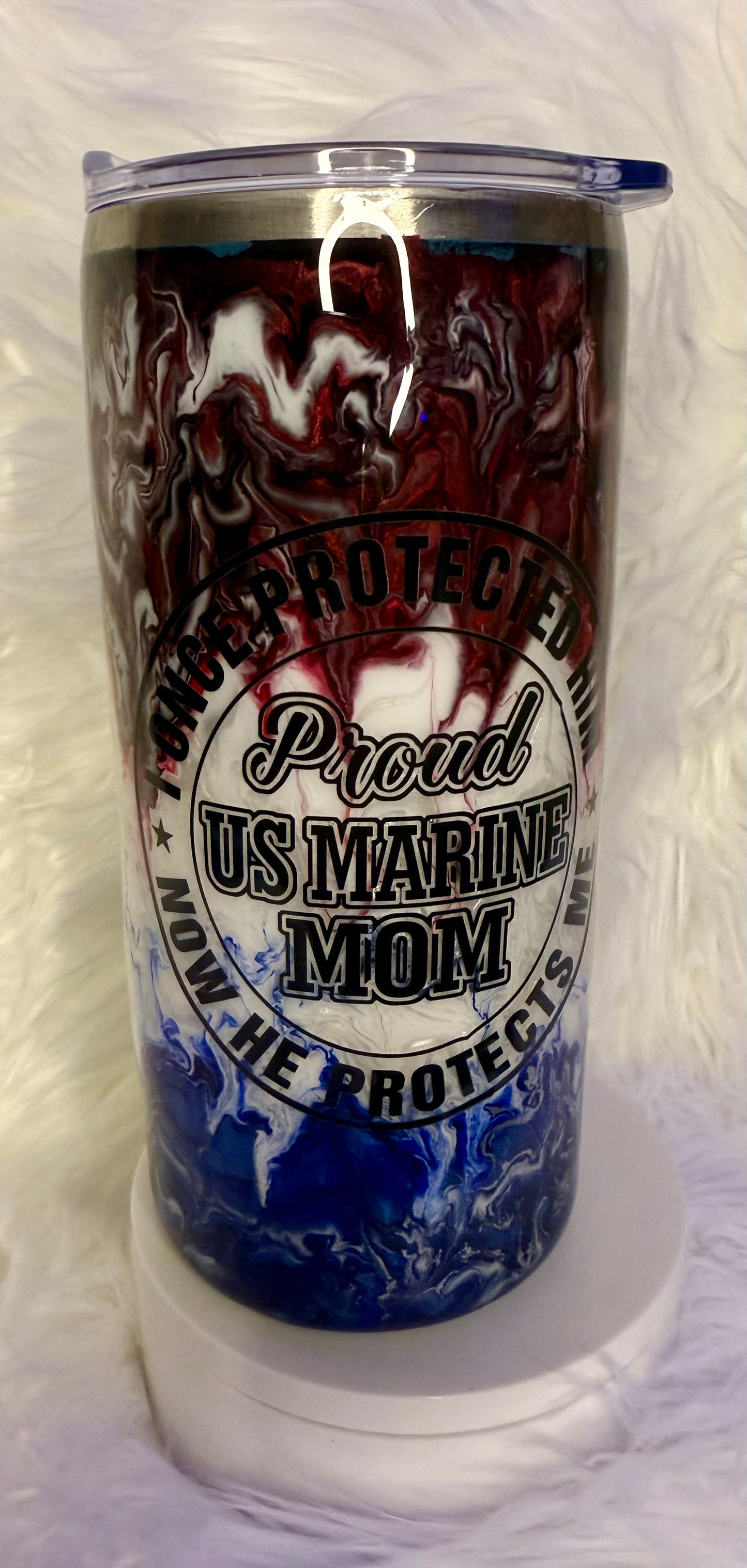 #708. 25 oz Marine Mom with GLOW