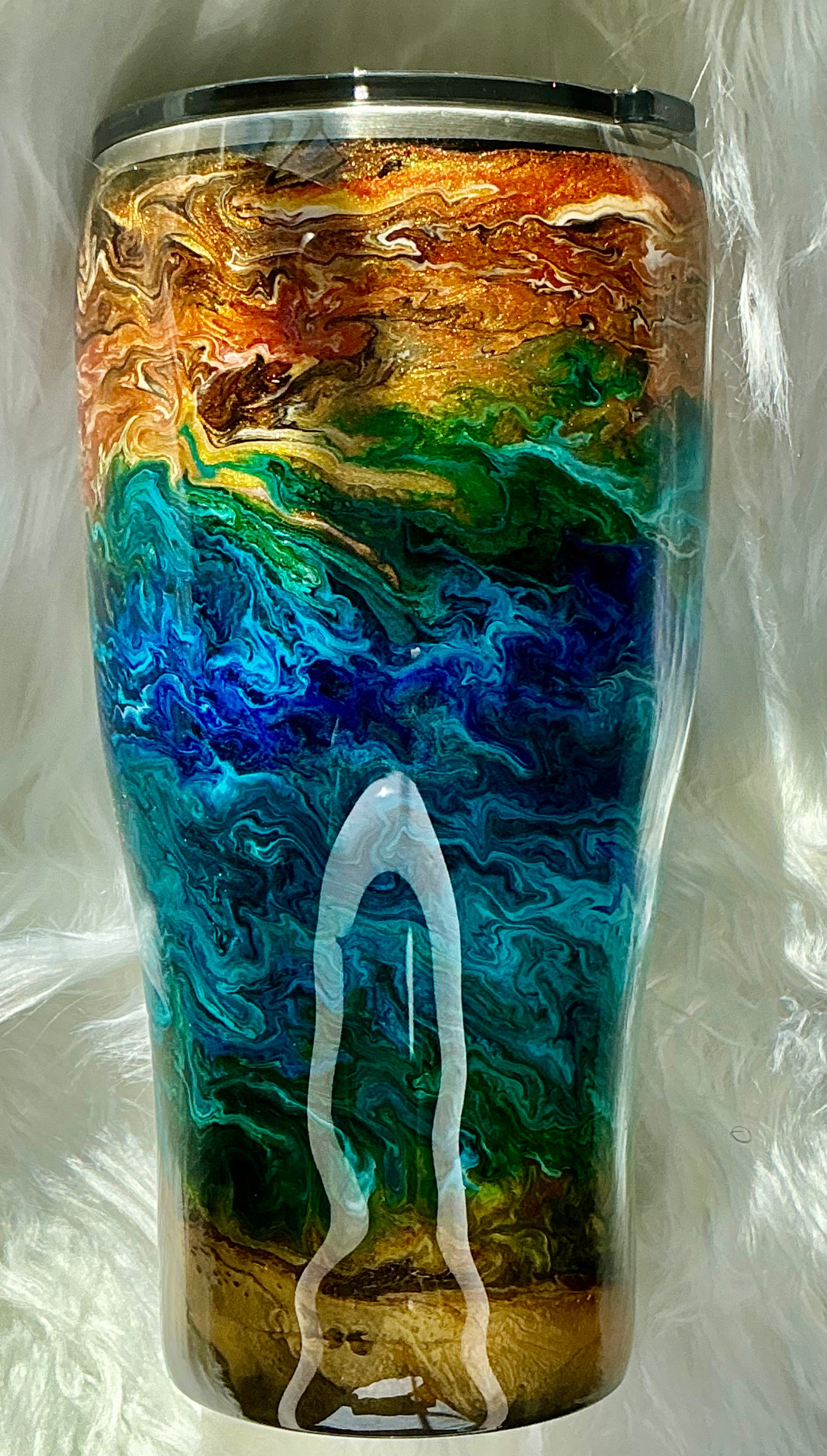 #138. 30 oz Modern Curve - Beach Sunset Theme