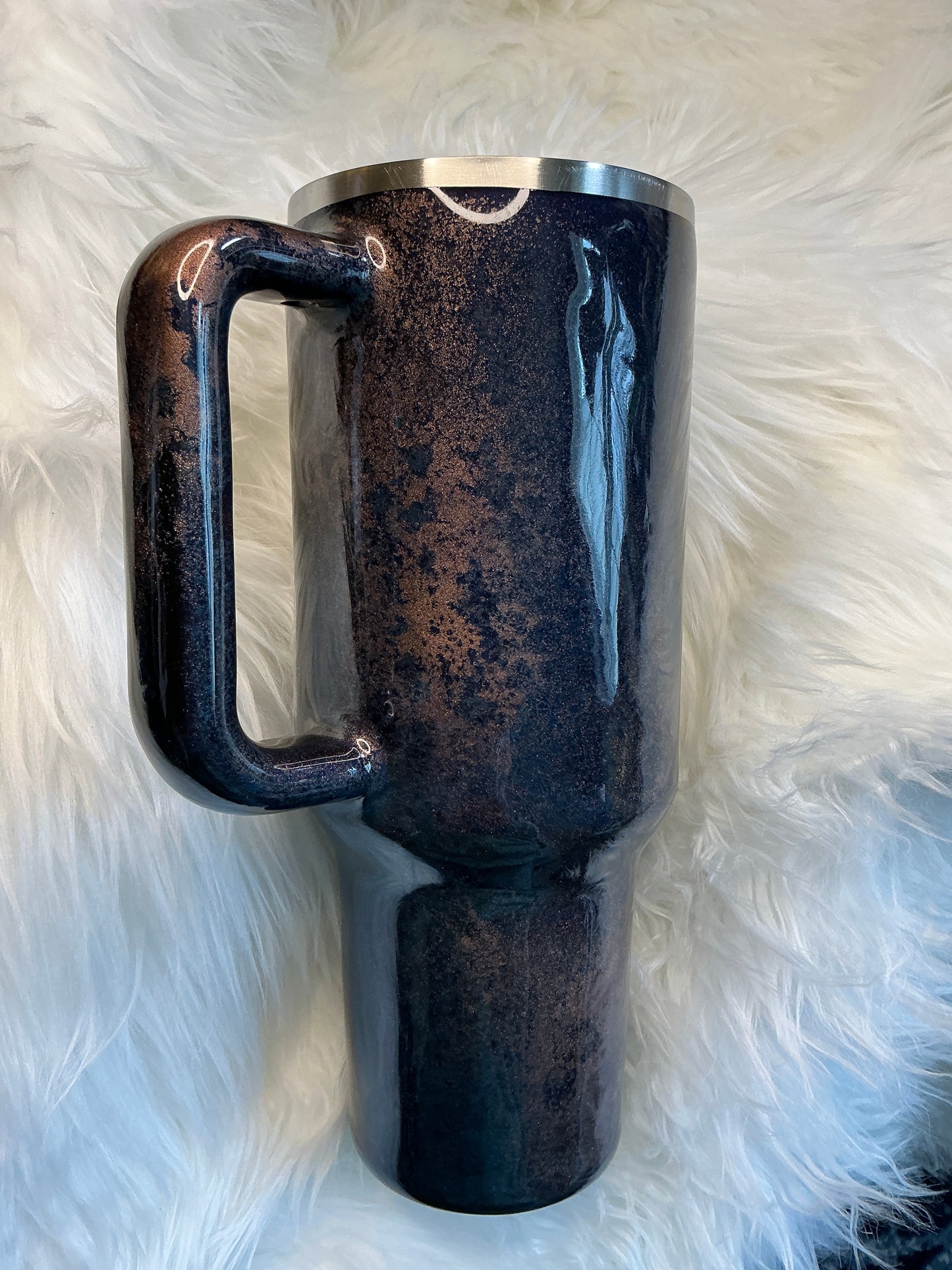 # 8. 40 oz Traveler in a Navy & Rose Gold Patina