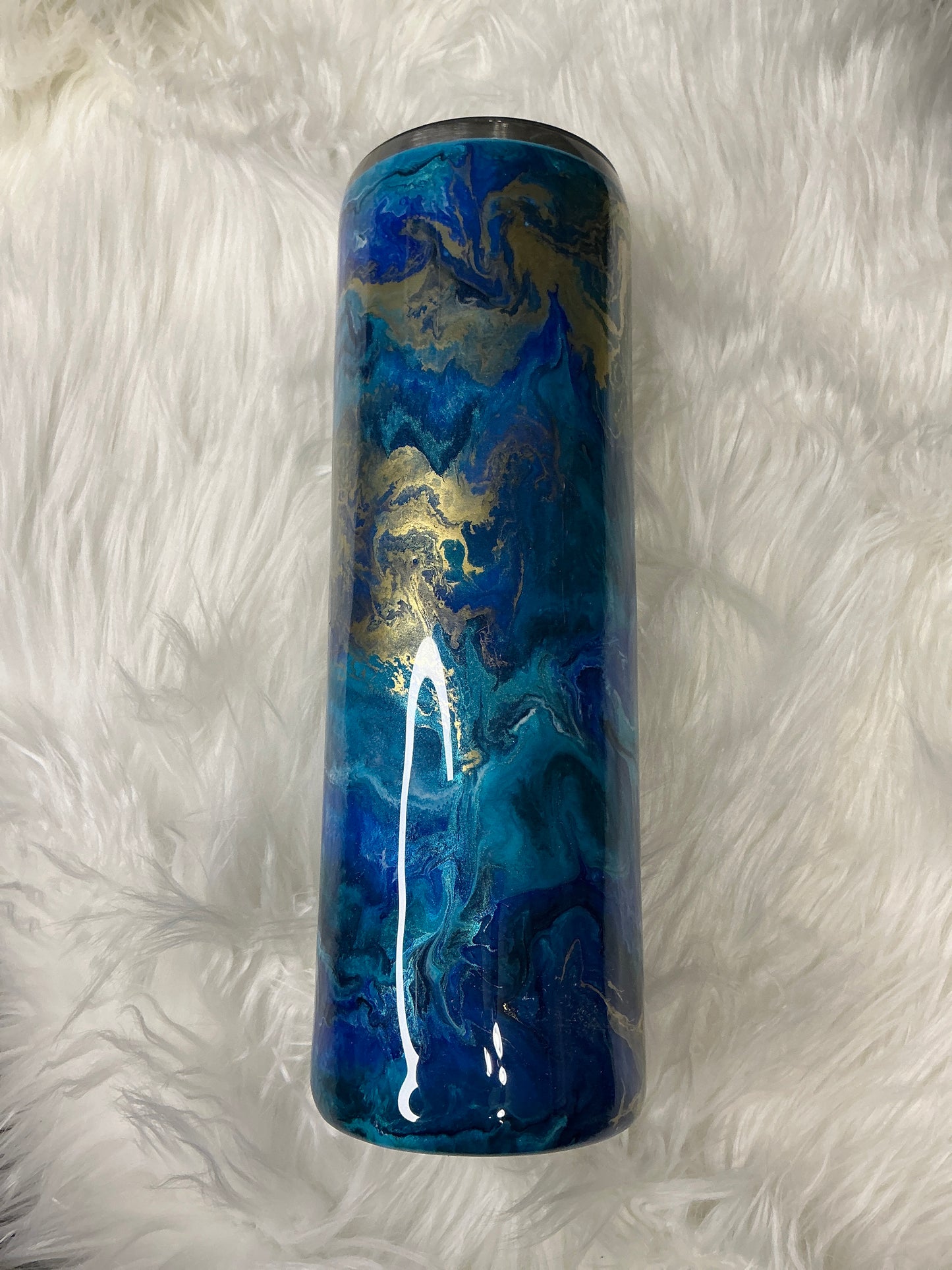 #626 30 oz Skinny - Blue Ink Swirl