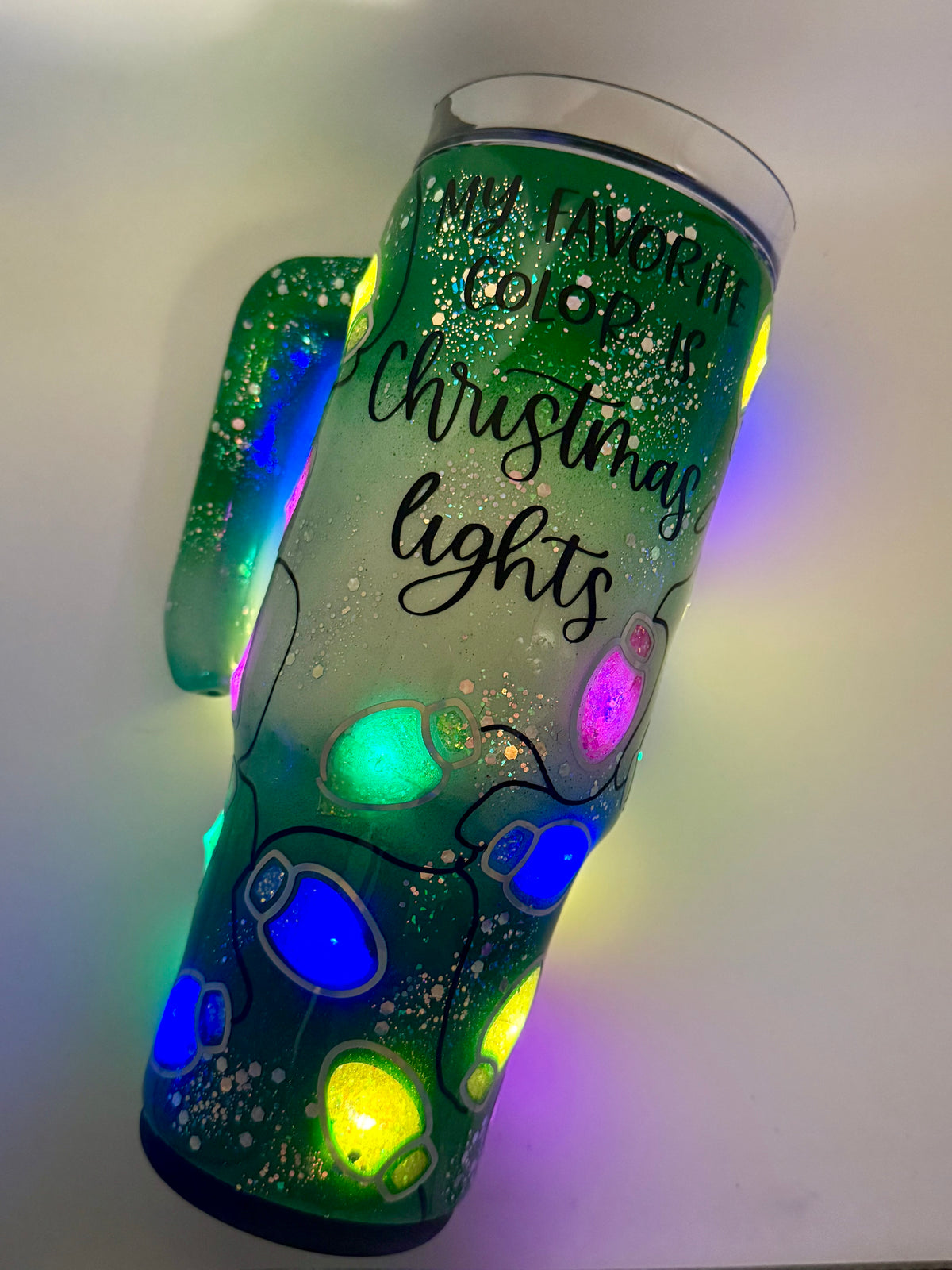 30 oz Grippy - Christmas Lights are my favorite color - Light Up Cup