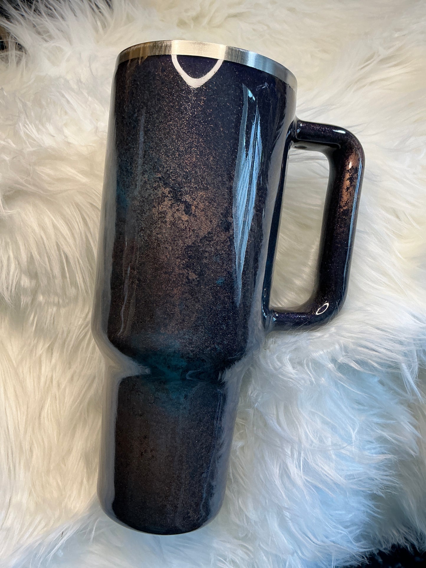 # 8. 40 oz Traveler in a Navy & Rose Gold Patina