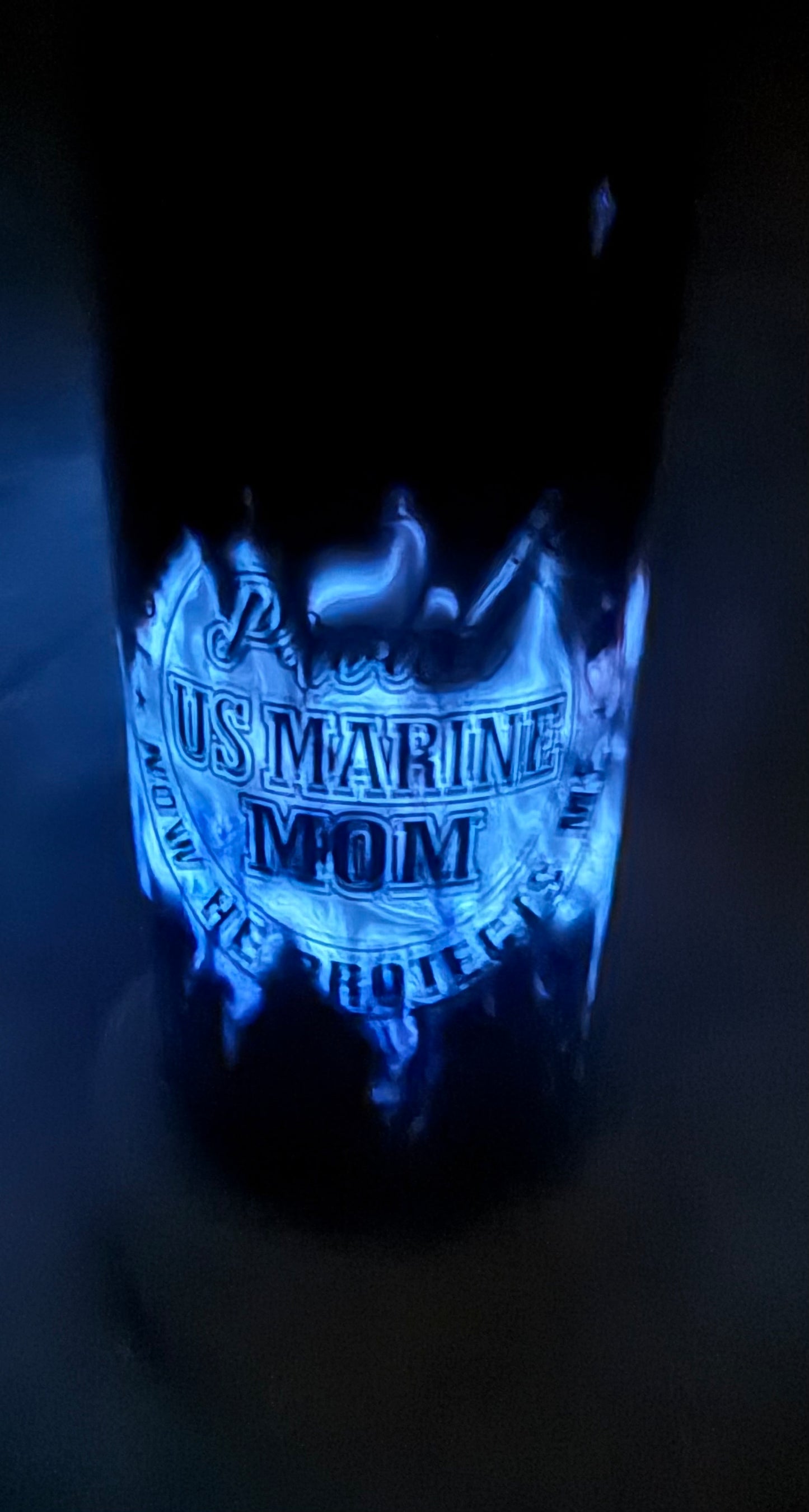 #708. 25 oz Marine Mom with GLOW