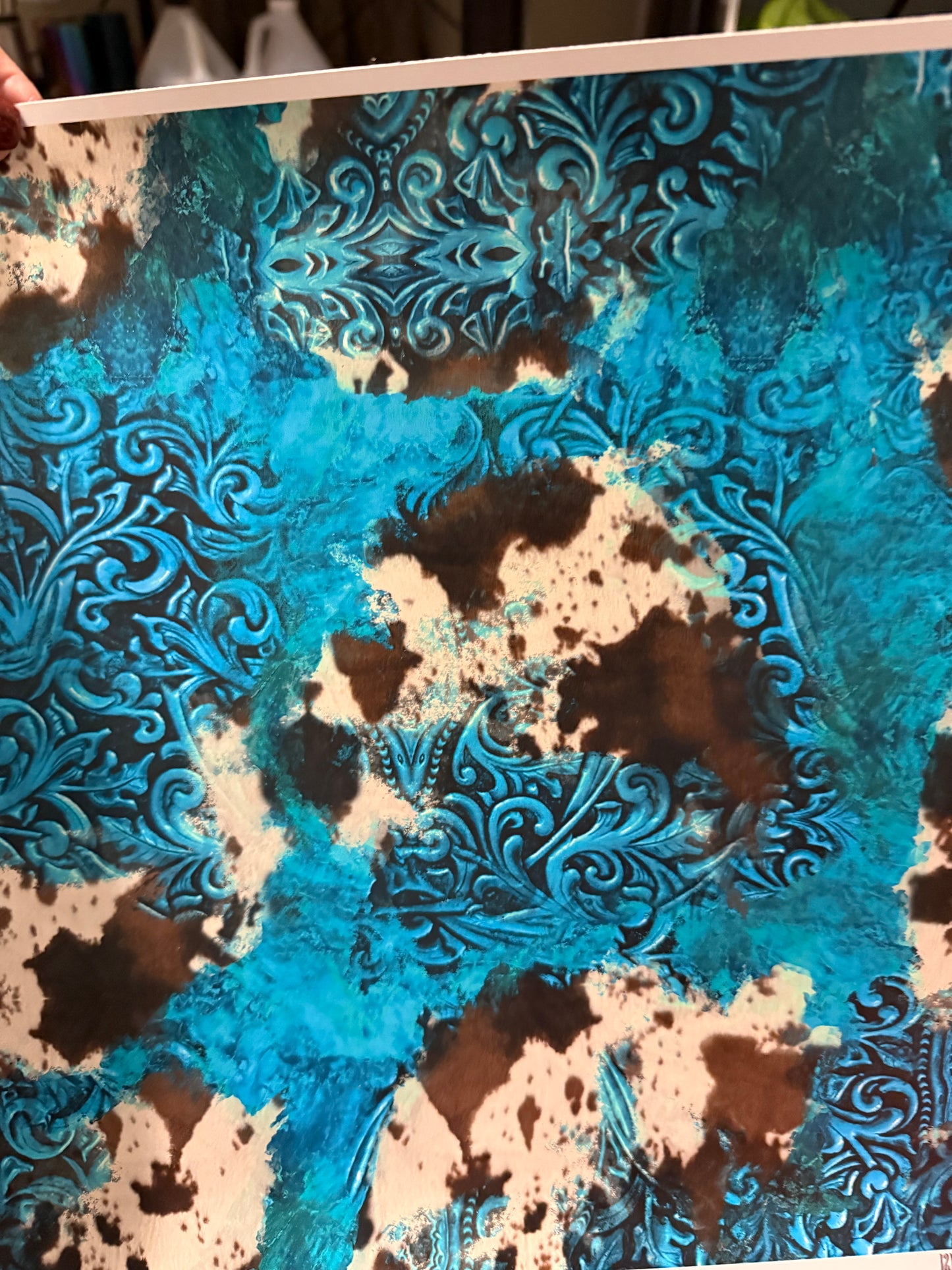 Yolanda’s Custom 32 oz Tipsy Hydro GRUNGE with western & a Crackle GRUNGE Element Sheet