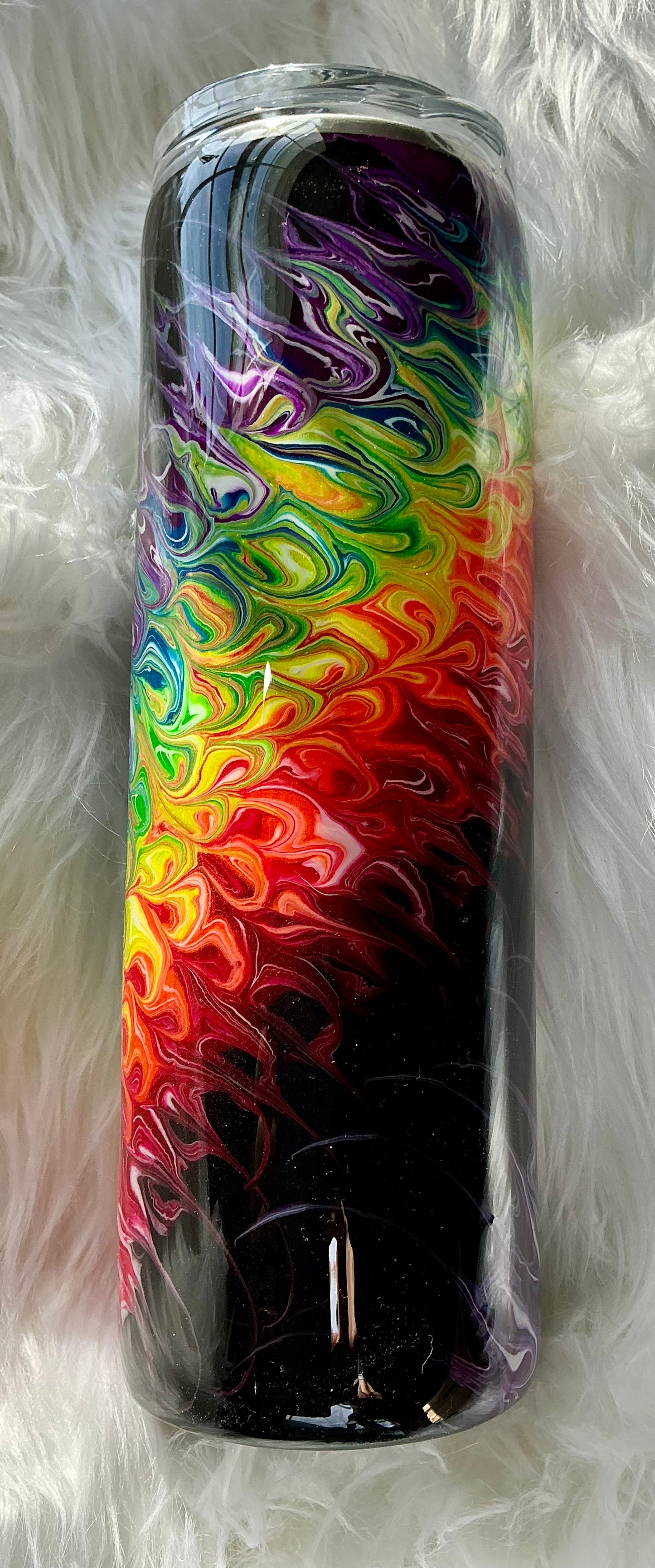 #71. 30 oz skinny tumbler - Bouji Rainbow Technique