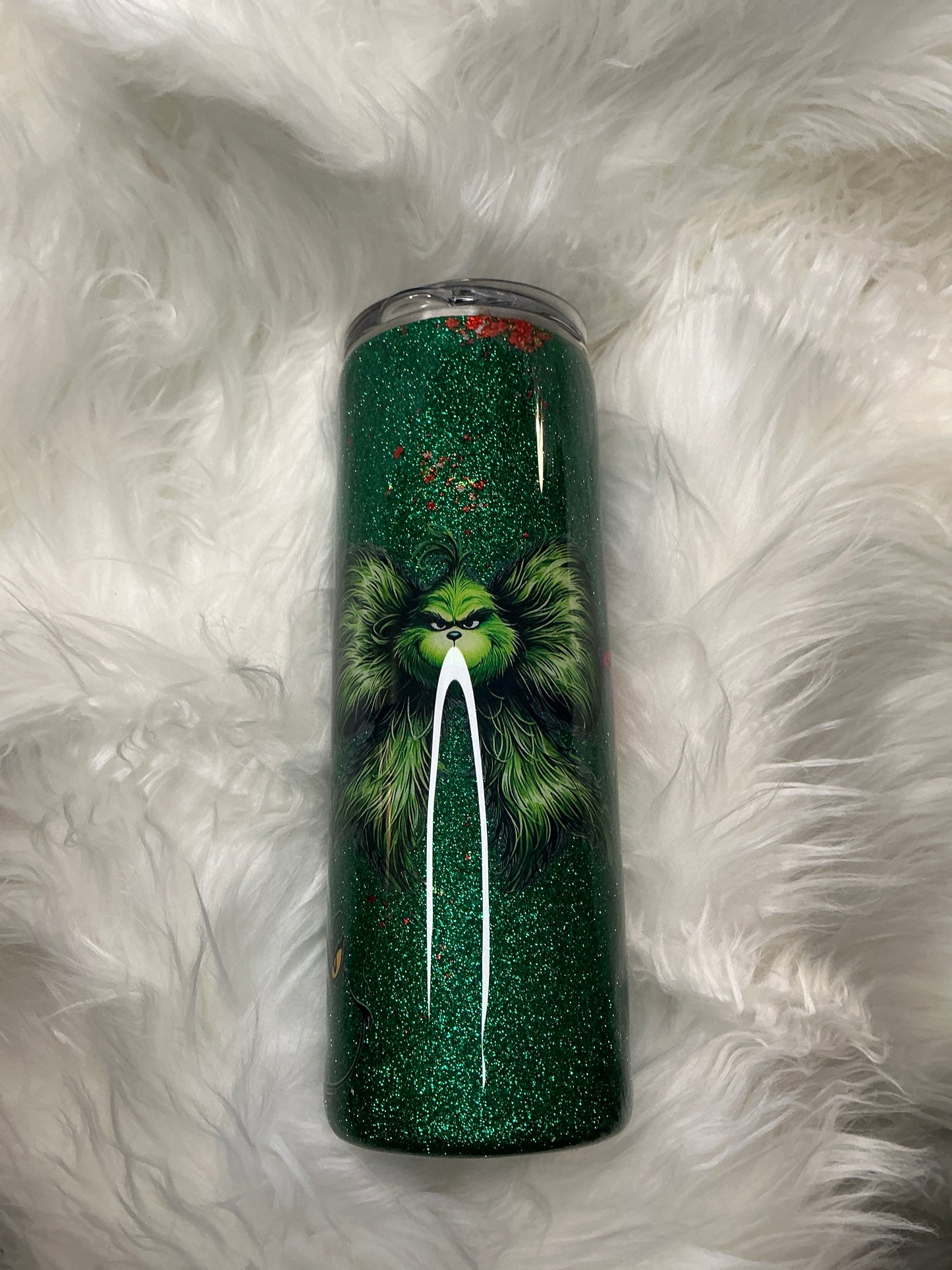 #101. 20 oz Skinny - Christmas Green Guy - Naughty or Nice