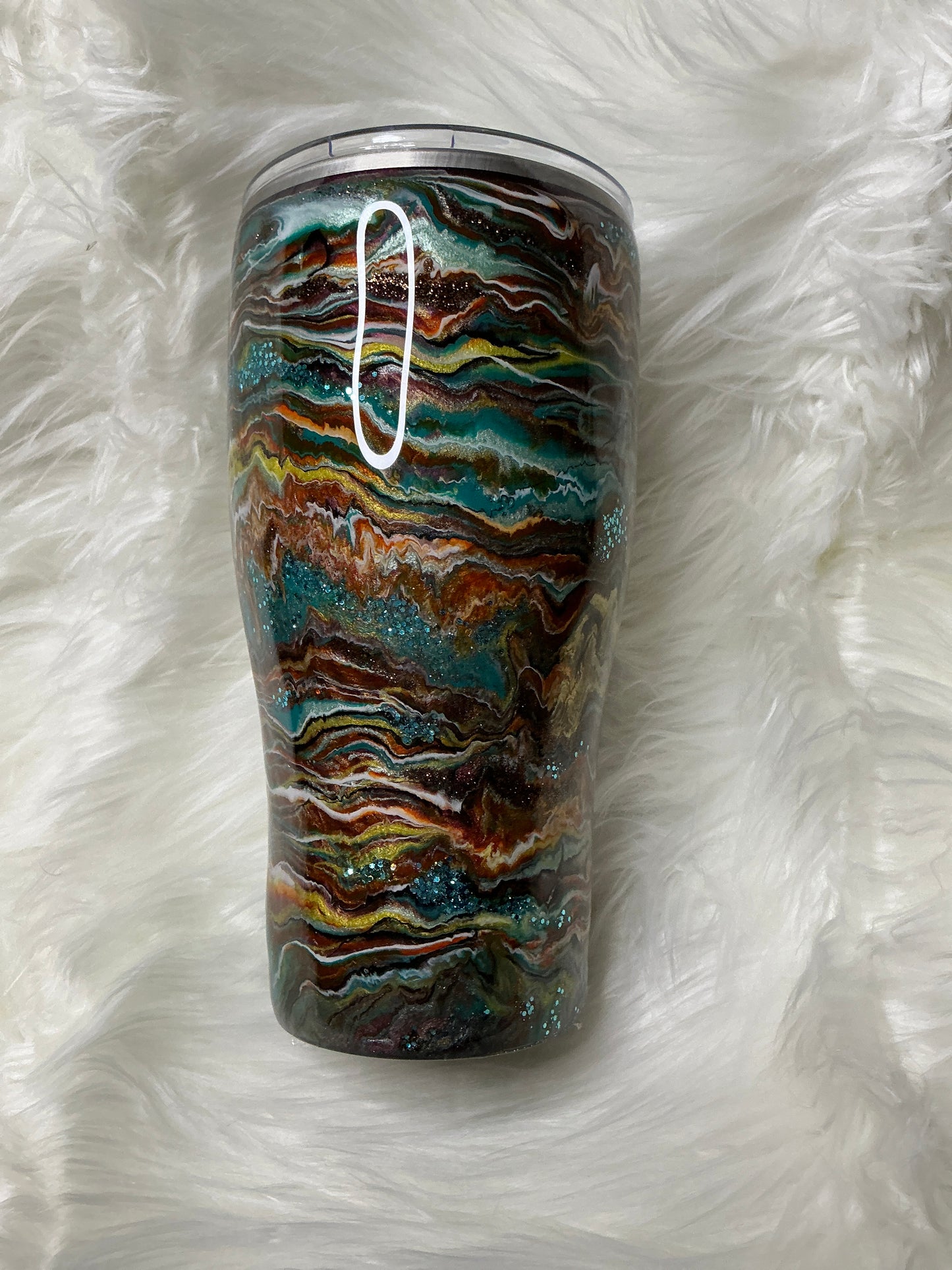 #162. 30 oz Modern Curve Tumbler Earth Blurred Lines