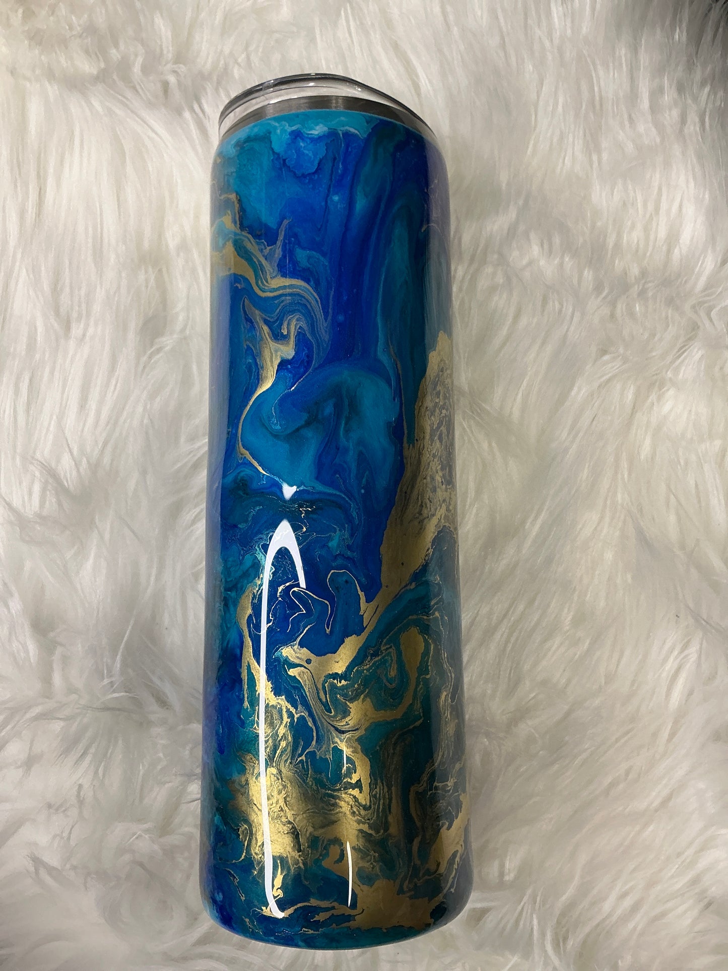 #626 30 oz Skinny - Blue Ink Swirl