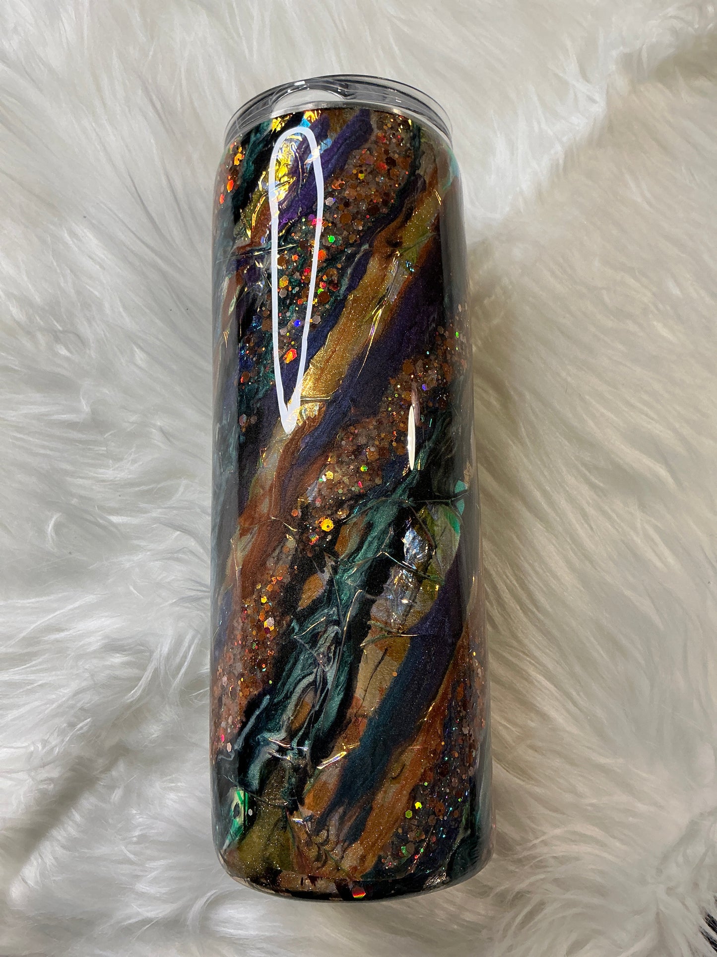 #645 20oz Skinny Cellophane Black Opal