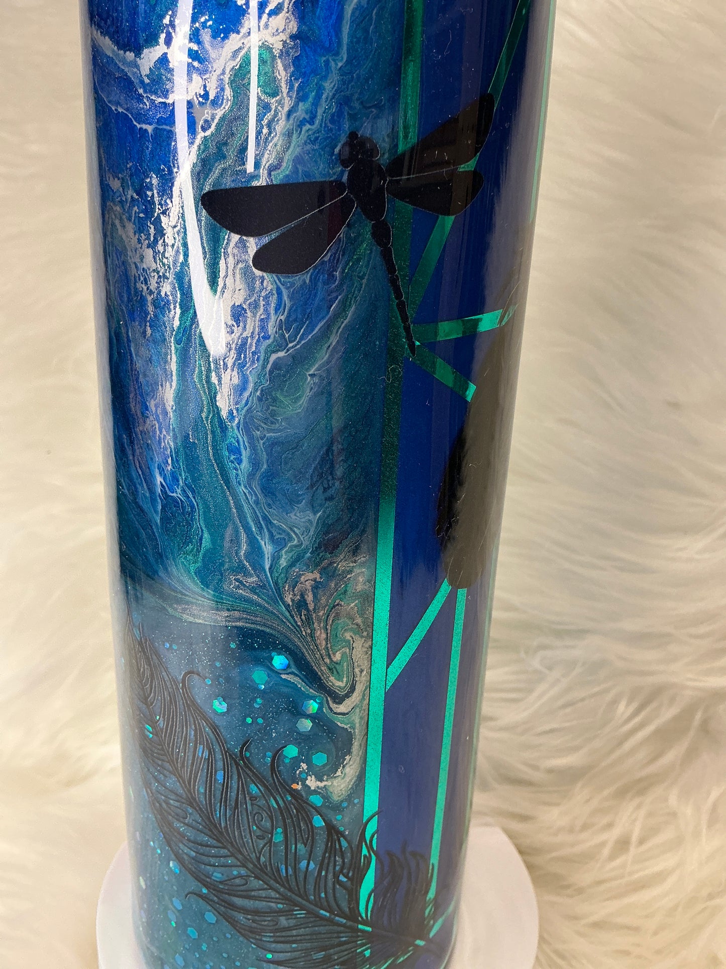 #697. 30oz Skinny Mixed Media with Stronger Than The Storm