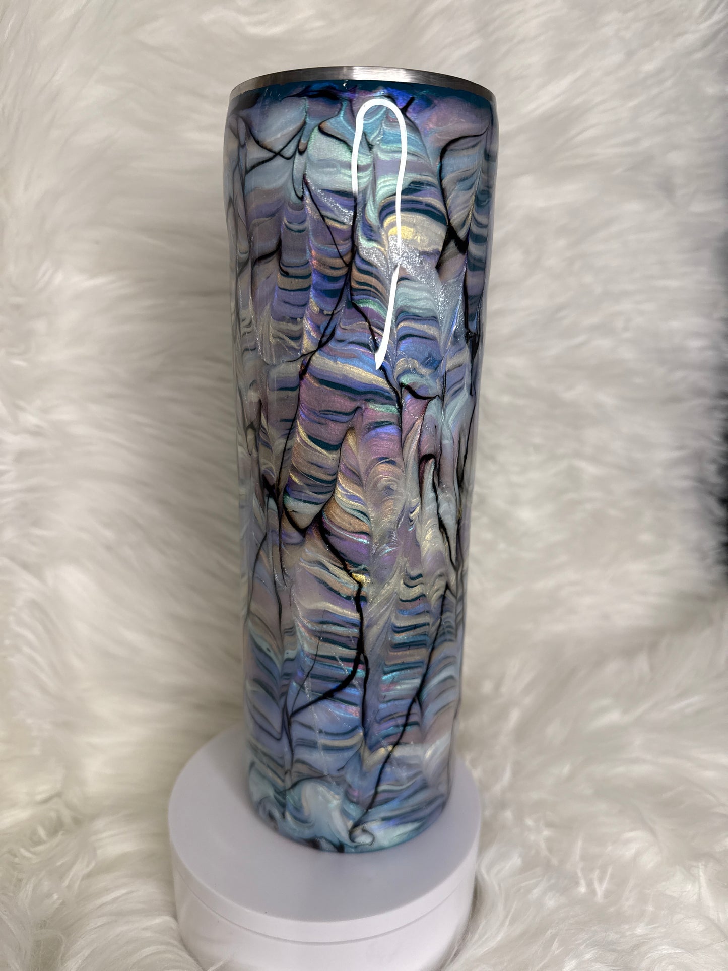 #703. 30 oz Skinny with Abalone Micas
