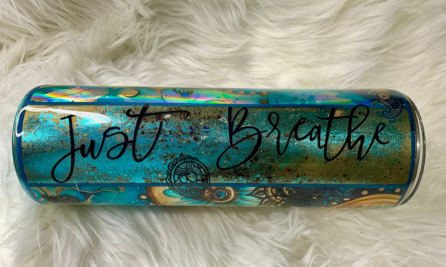 #673 30 oz Skinny - Just Breathe Multi Media