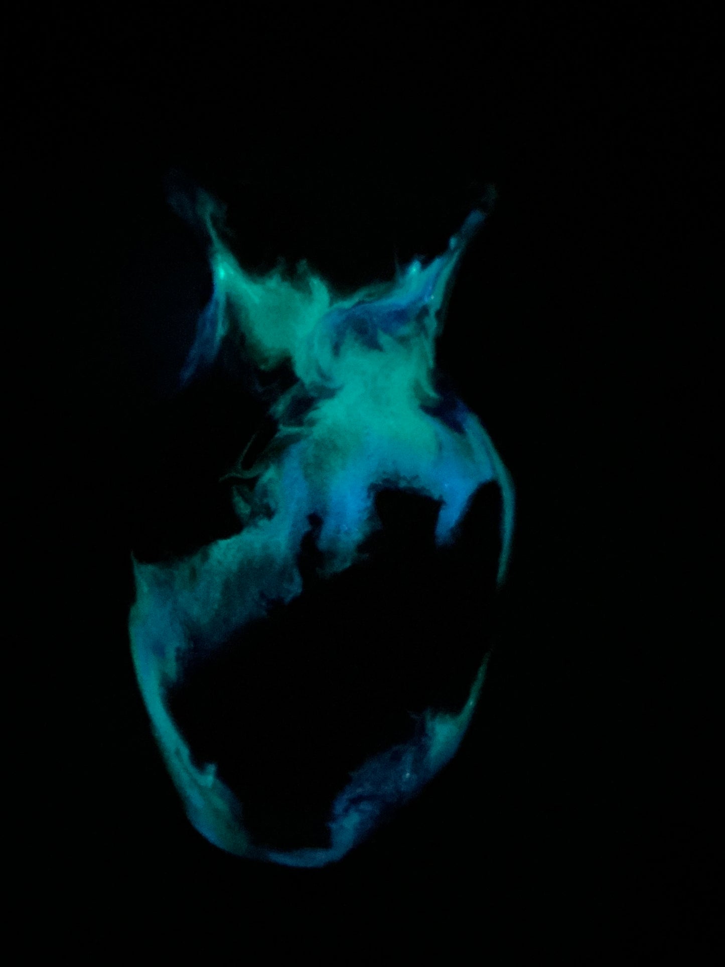 #614. 7 3/4” Vase Glows with Ocean Theme
