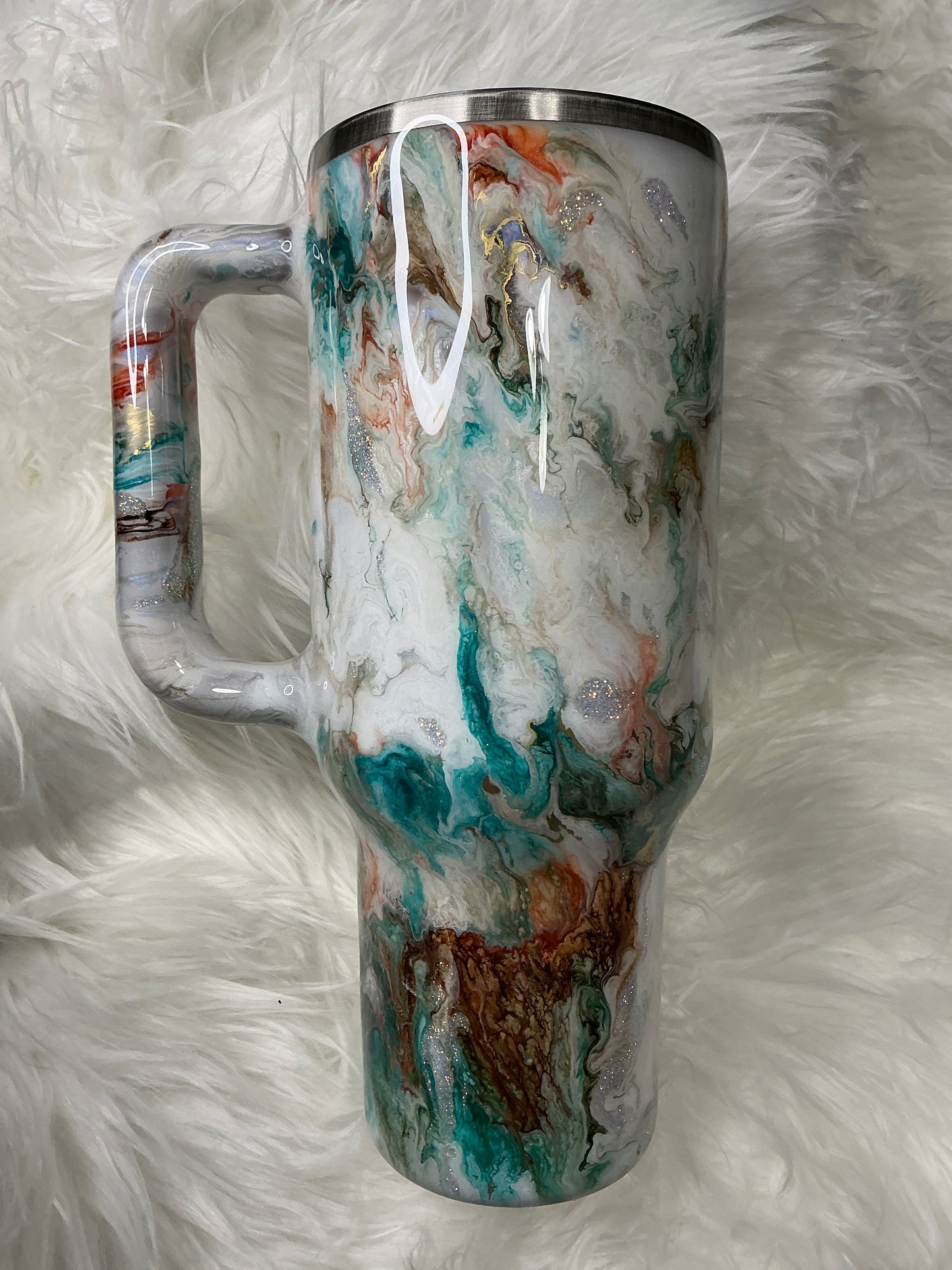#602.     40 oz Big Betty in a Western Marble Technique