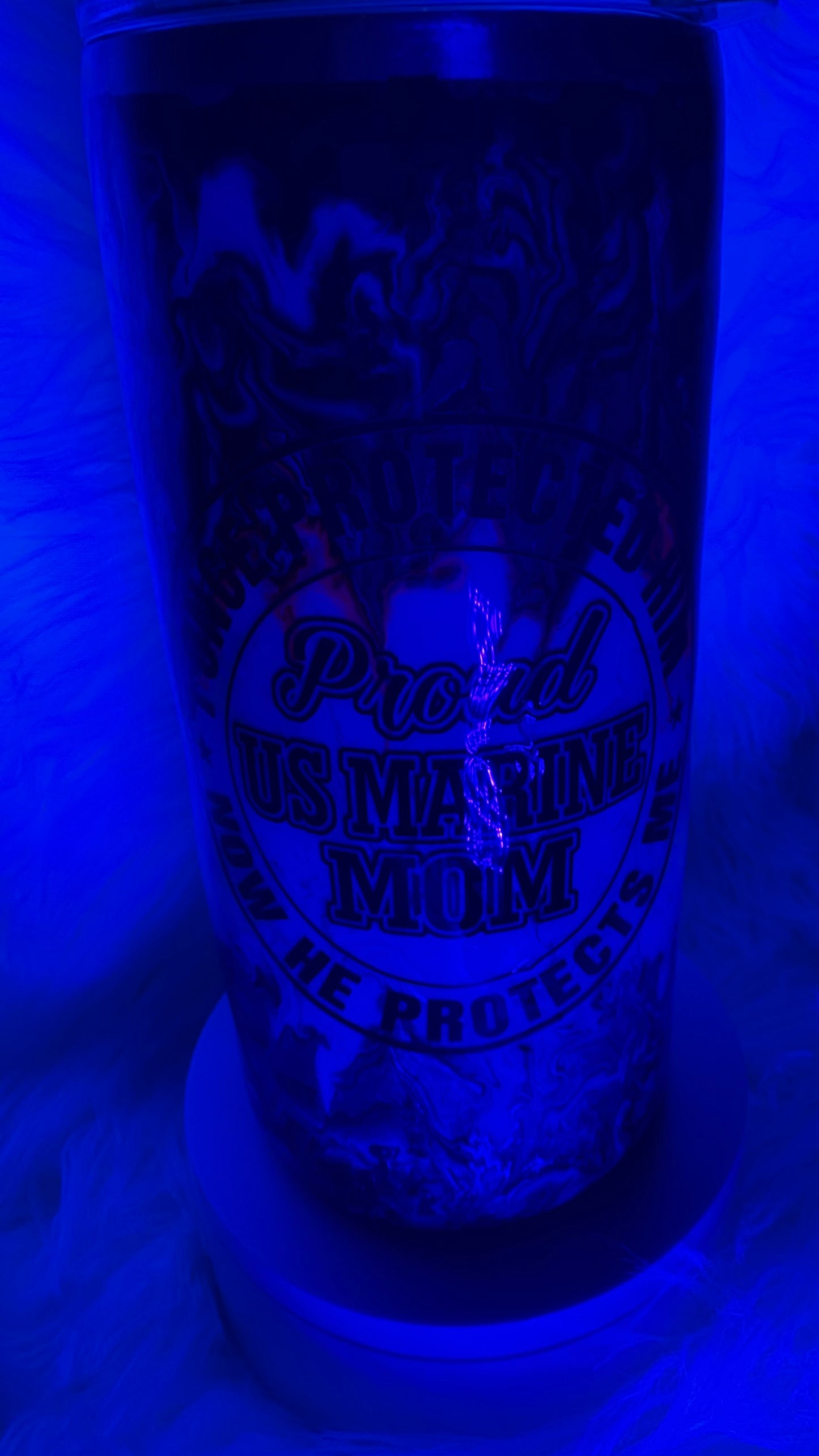 #708. 25 oz Marine Mom with GLOW
