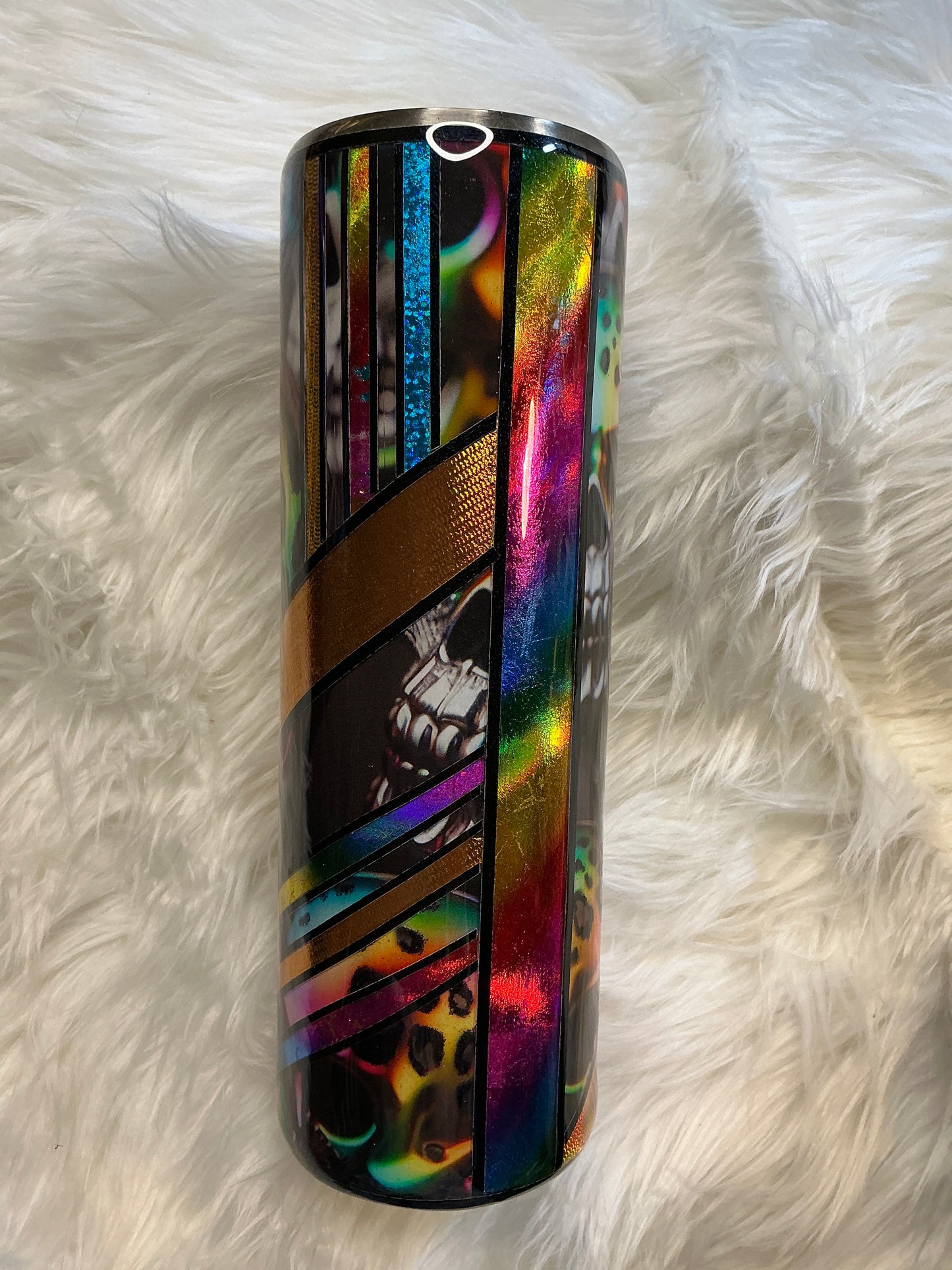 #321.    30 oz Skinny - Skull & Foils