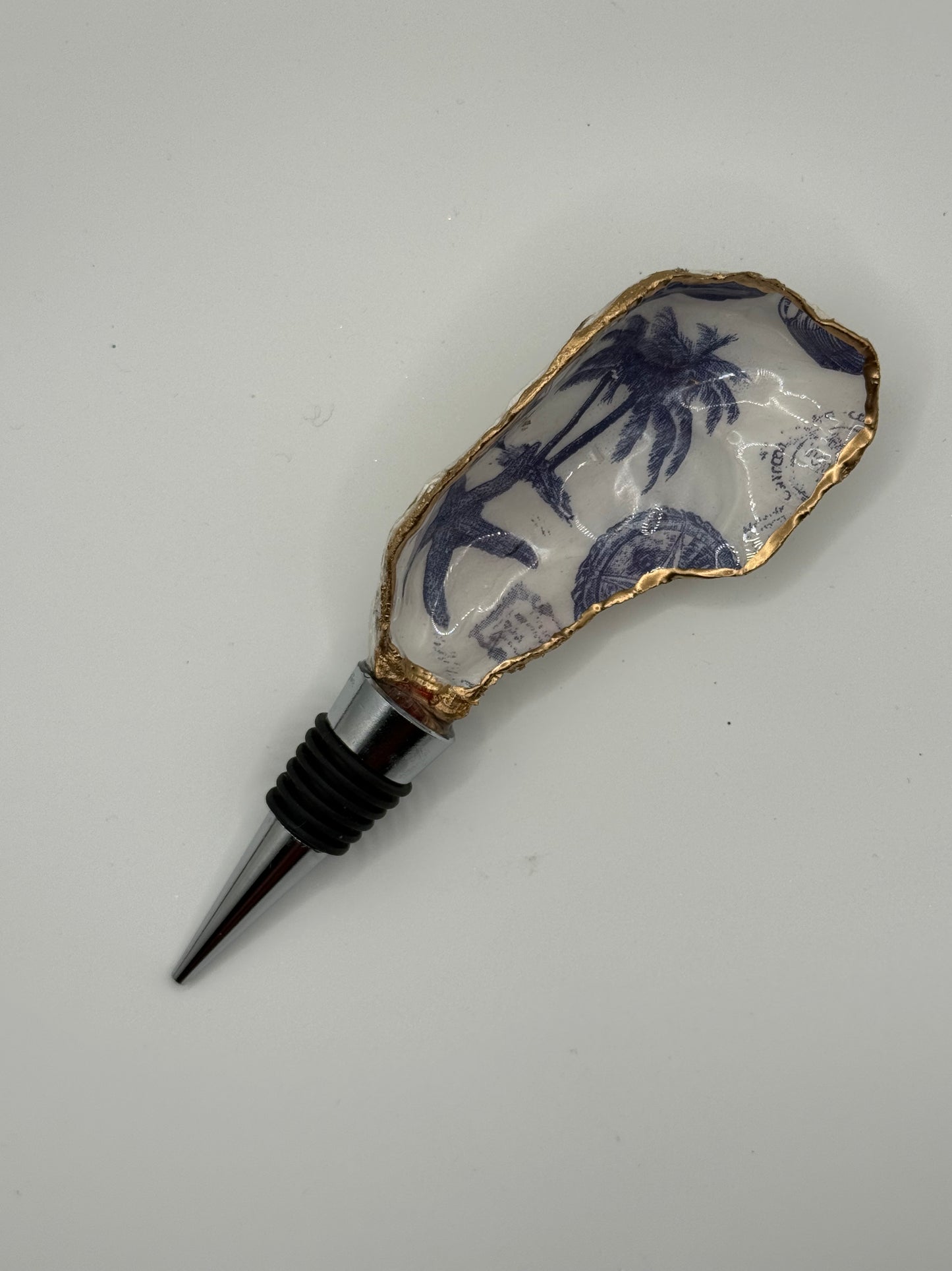 Wine Stopper - Oyster Shell Palm Tree & Star Fish