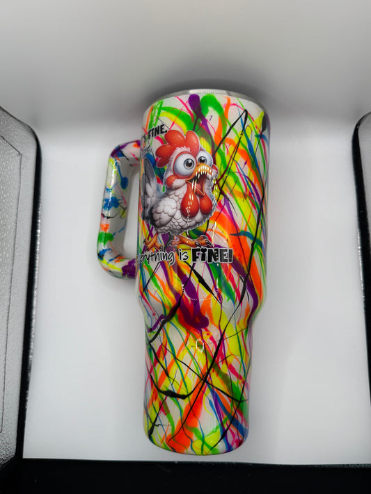40 oz Traveler Graffiti Techique with Decal - It’s Fine, Everything’s Fine