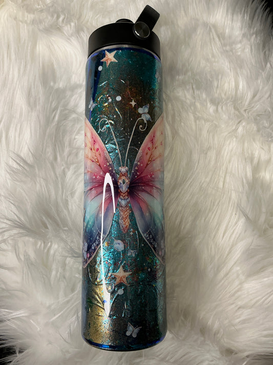 #630 32 oz Plump Butterflies & Tooled Leather