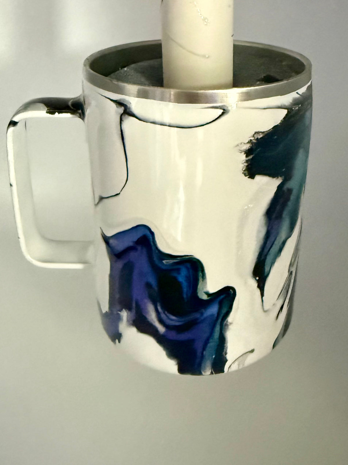 10 oz Coffee Mug in a Texas Oil Leak Technique with Ghost Micas