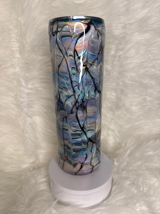 #703. 30 oz Skinny with Abalone Micas