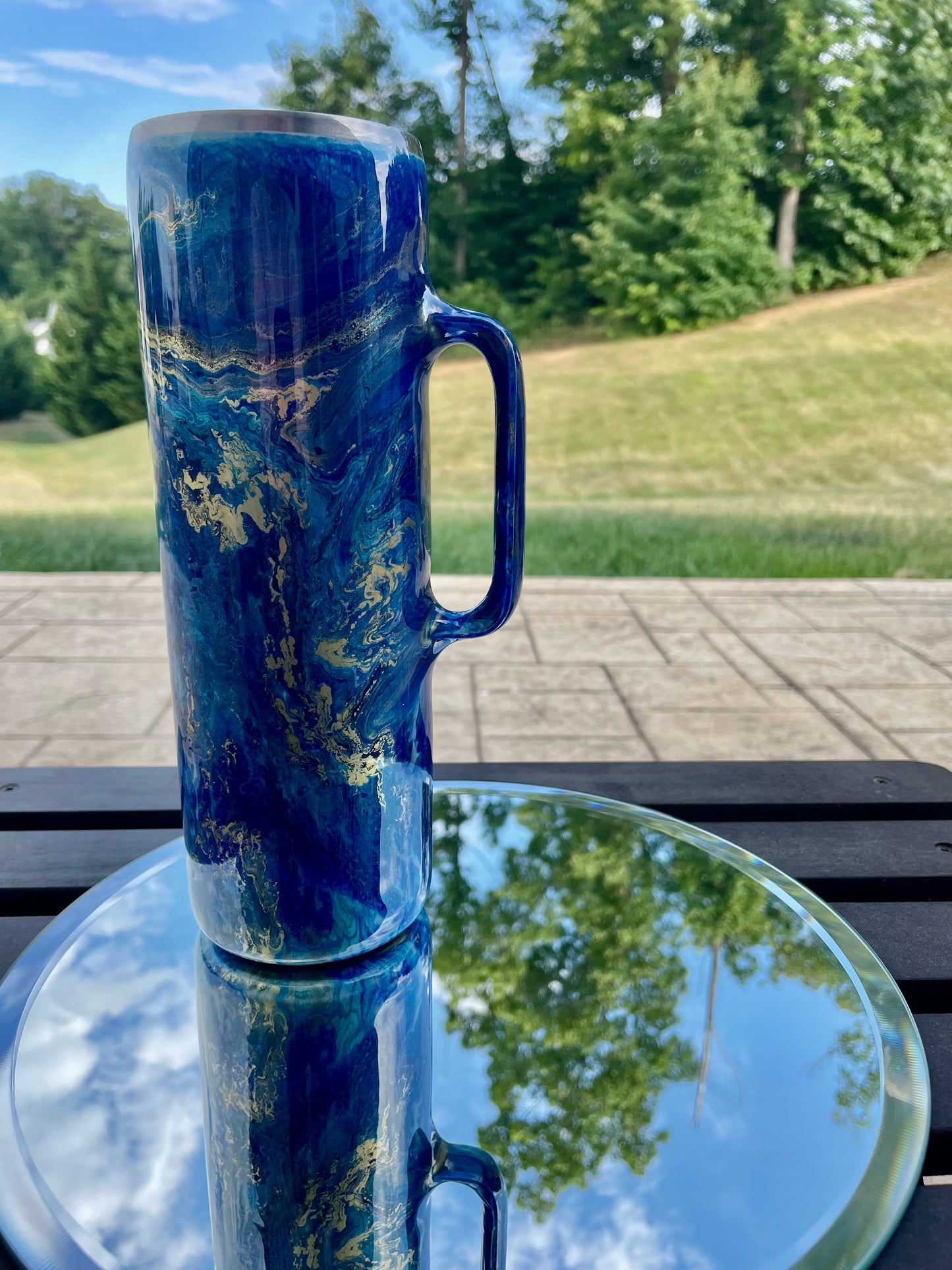 #20.    RTS {Blue Marbled} 30 oz Hoggdle tumbler