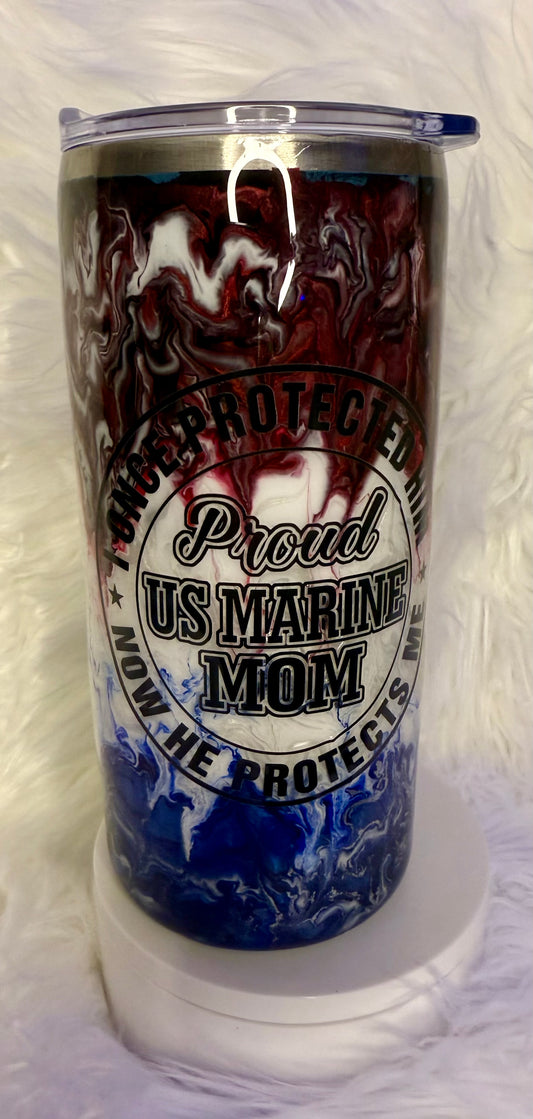 #708. 25 oz Marine Mom with GLOW
