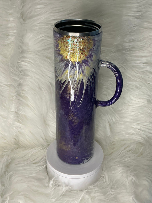 681. 32 oz Plump with a Purple Patina & Flowers
