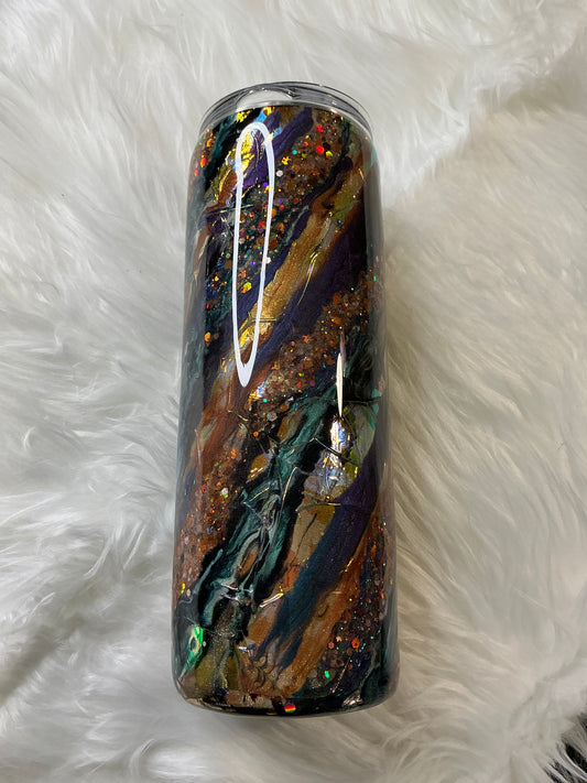 #645 20oz Skinny Cellophane Black Opal