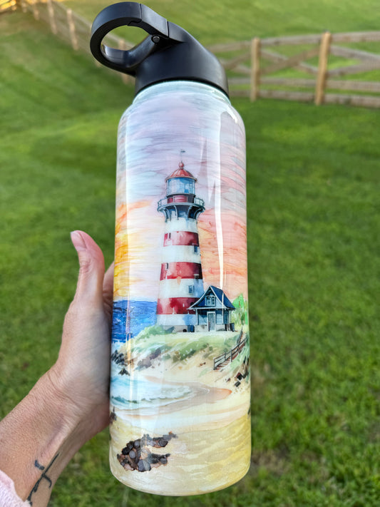40oz Hydro Lighthouse with Alcohol Inks