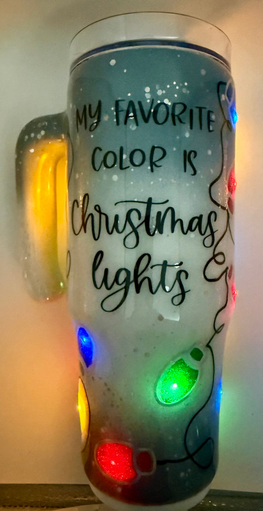 30 oz Grippy - Christmas Lights - Light Up Cup