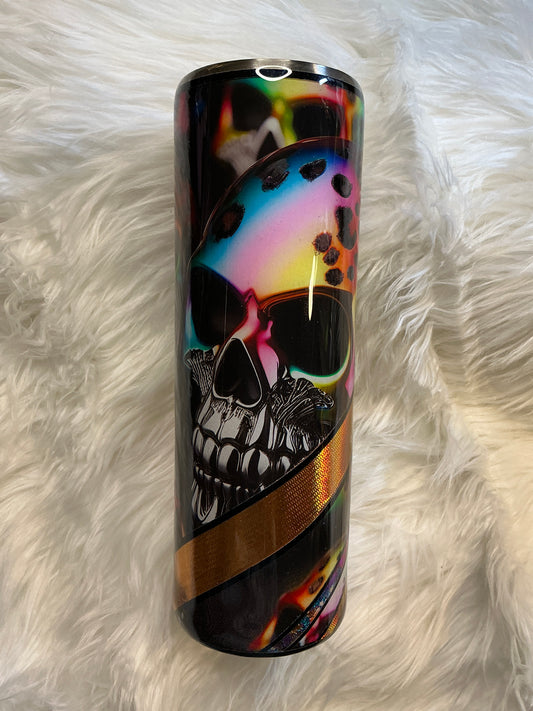#321.    30 oz Skinny - Skull & Foils