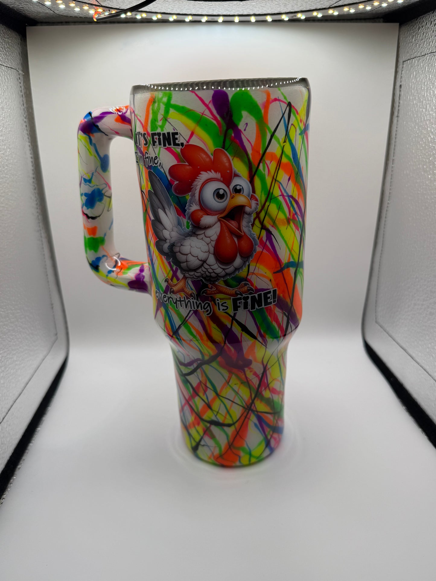 40 oz Traveler Graffiti Techique with Decal - It’s Fine, Everything’s Fine
