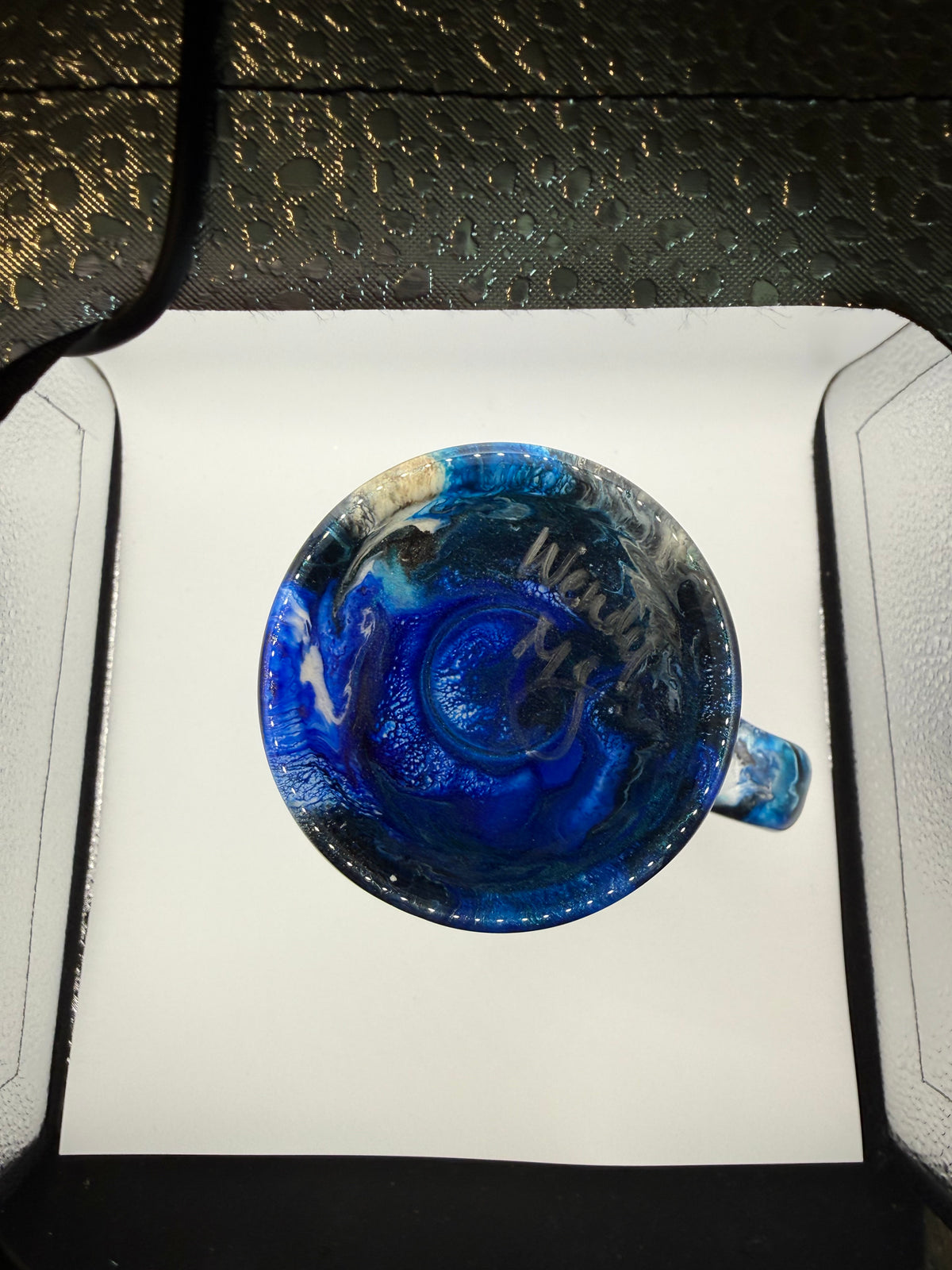 40 oz Traveler with Blues & Black ink & Silver Alloy