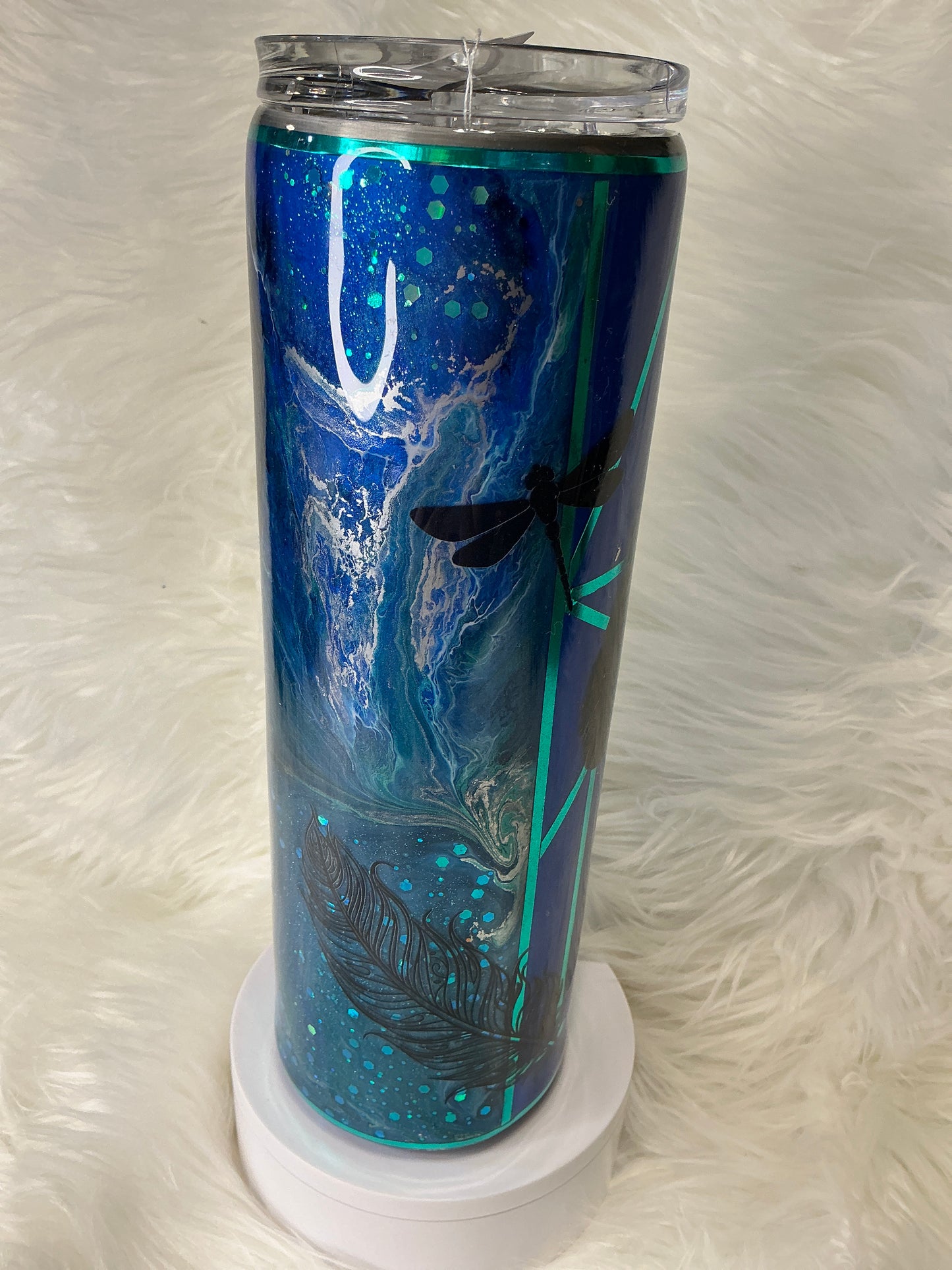 #697. 30oz Skinny Mixed Media with Stronger Than The Storm