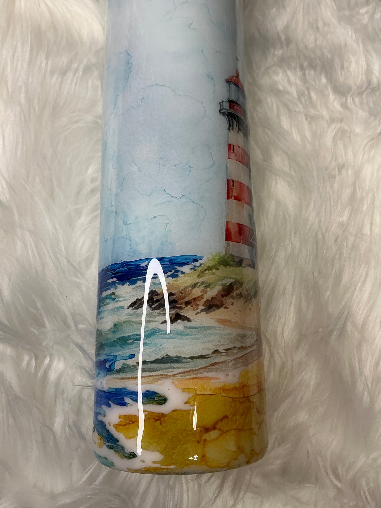 #629. 32 oz Plump in a Lighthouse Theme