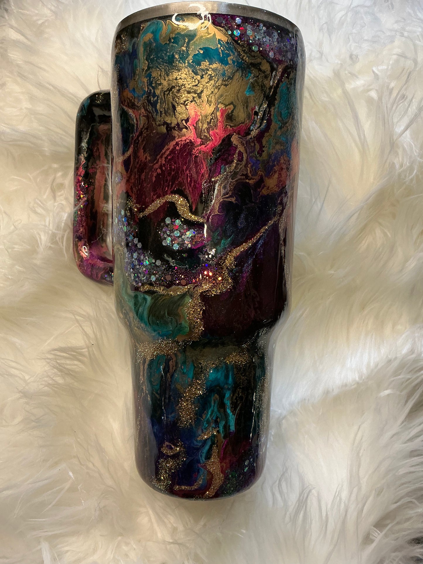 #615.   40 oz Traveler  in a Jewel Tone Suspension
