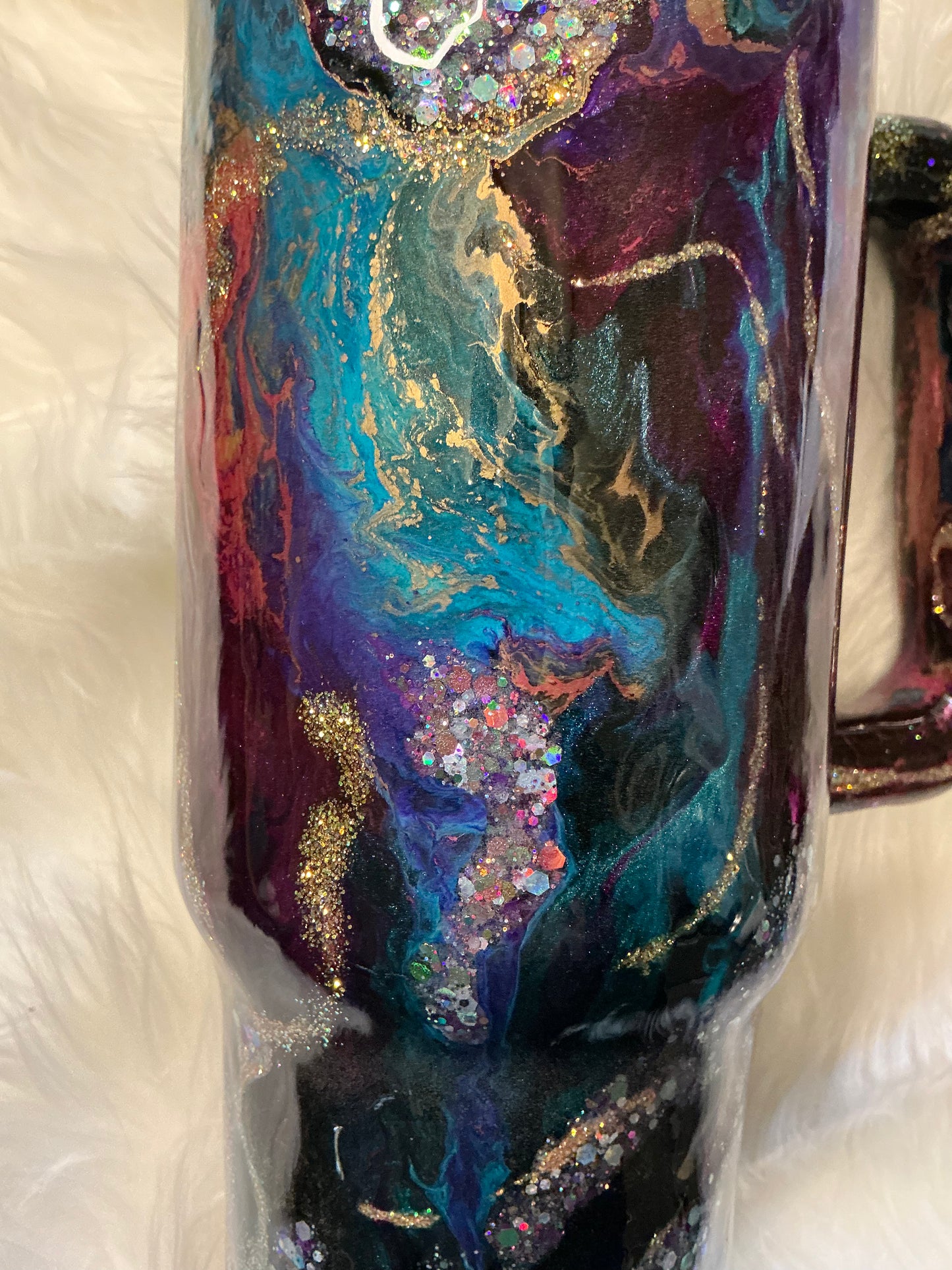 #615.   40 oz Traveler  in a Jewel Tone Suspension
