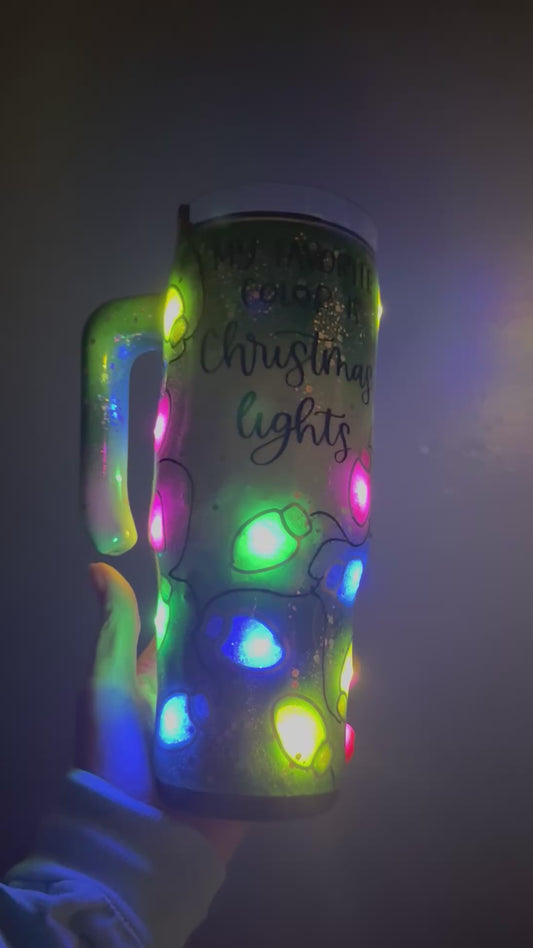 30 oz Grippy - Christmas Lights are my favorite color - Light Up Cup
