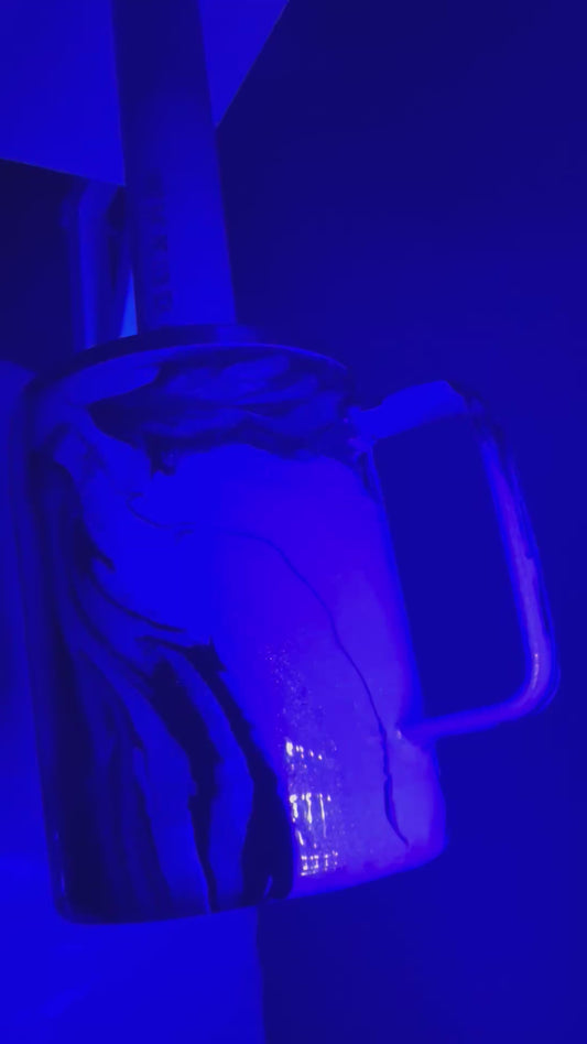 10 oz Coffee Mug in a Texas Oil Leak Technique with Ghost Micas